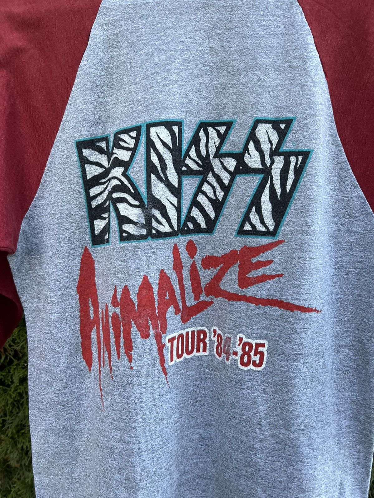 Band Tees × KISS × Vintage 1984 1985 Kiss Animalize Tour T Shirt Raglan Long Sleeve Size US S / EU 44-46 / 1 - 3 Thumbnail