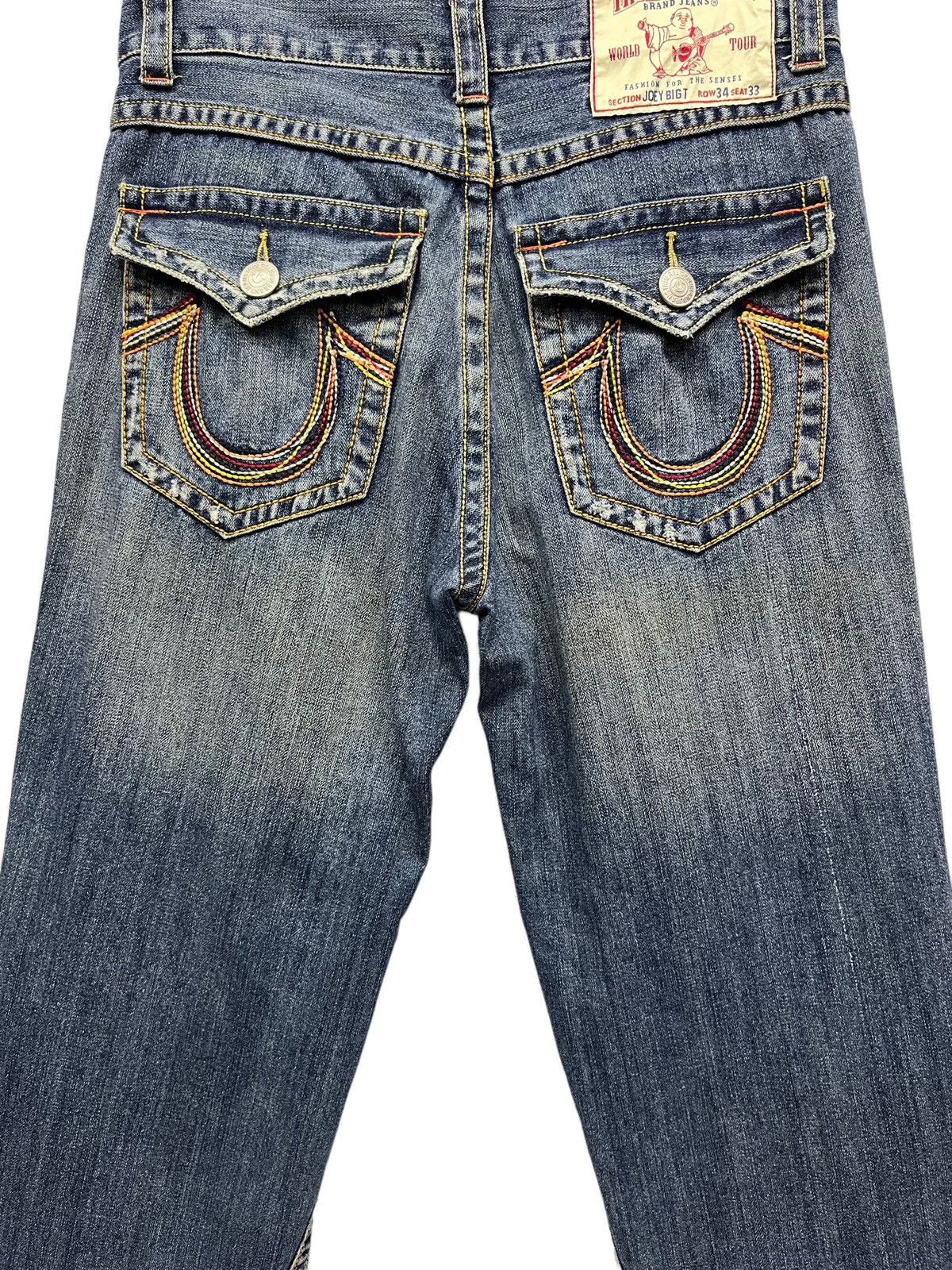 True Religion × Vintage 🔥SICK TRUE RELIGION JOEY BIG T Distressed Baggy Flared💥 Size US 33 - 11 Thumbnail