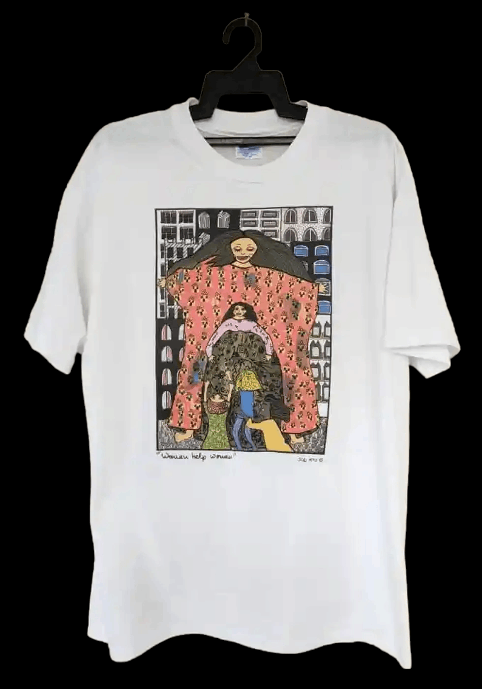 Vintage ©️1991 Vintage Women Help Women Art T Size US XL / EU 56 / 4 - 1 Thumbnail