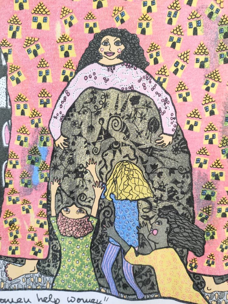 Vintage ©️1991 Vintage Women Help Women Art T Size US XL / EU 56 / 4 - 3 Thumbnail