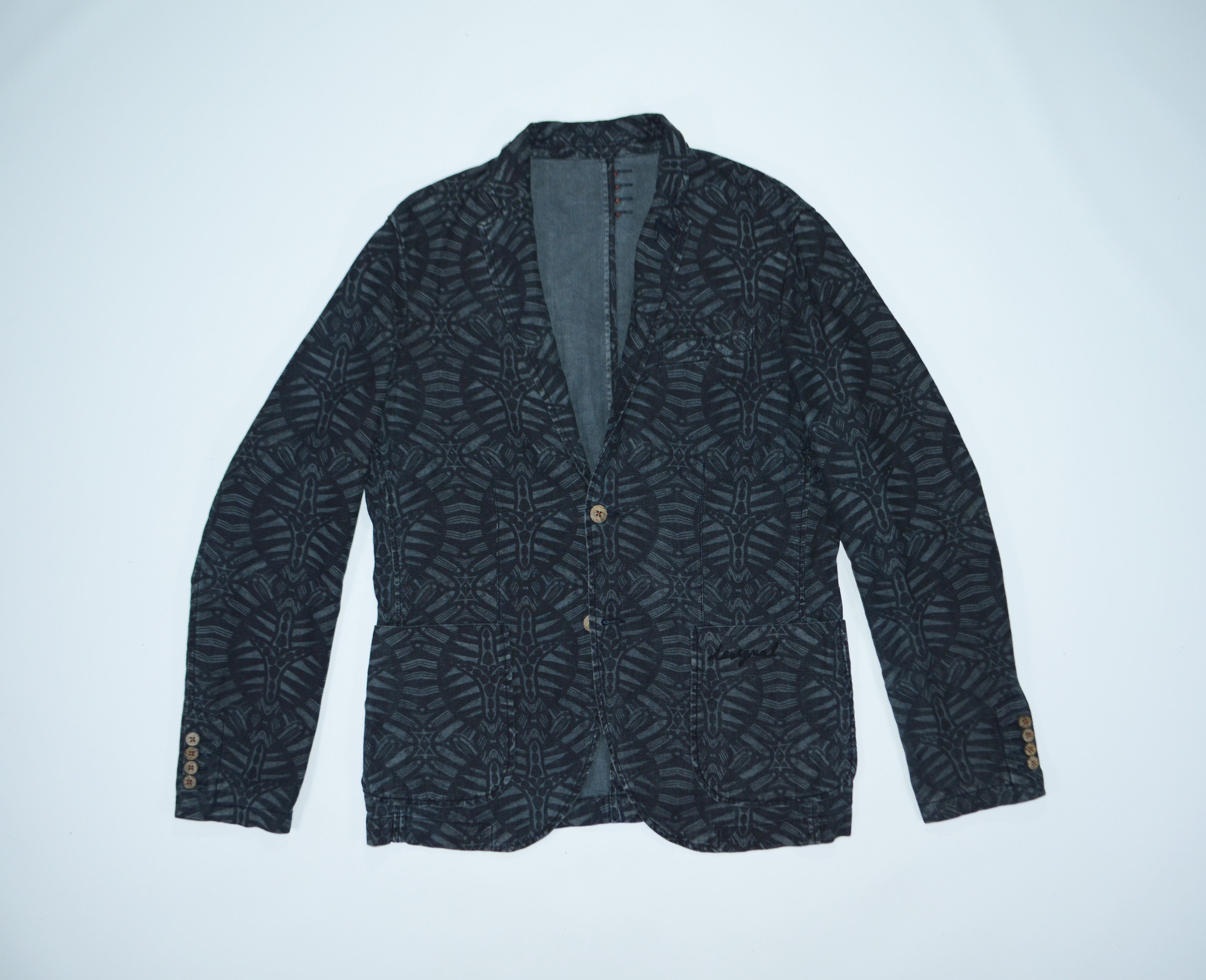 Desigual Desigual Gray Linen Cotton Blazer Jacket Size 42R Size 42R - 1 Thumbnail