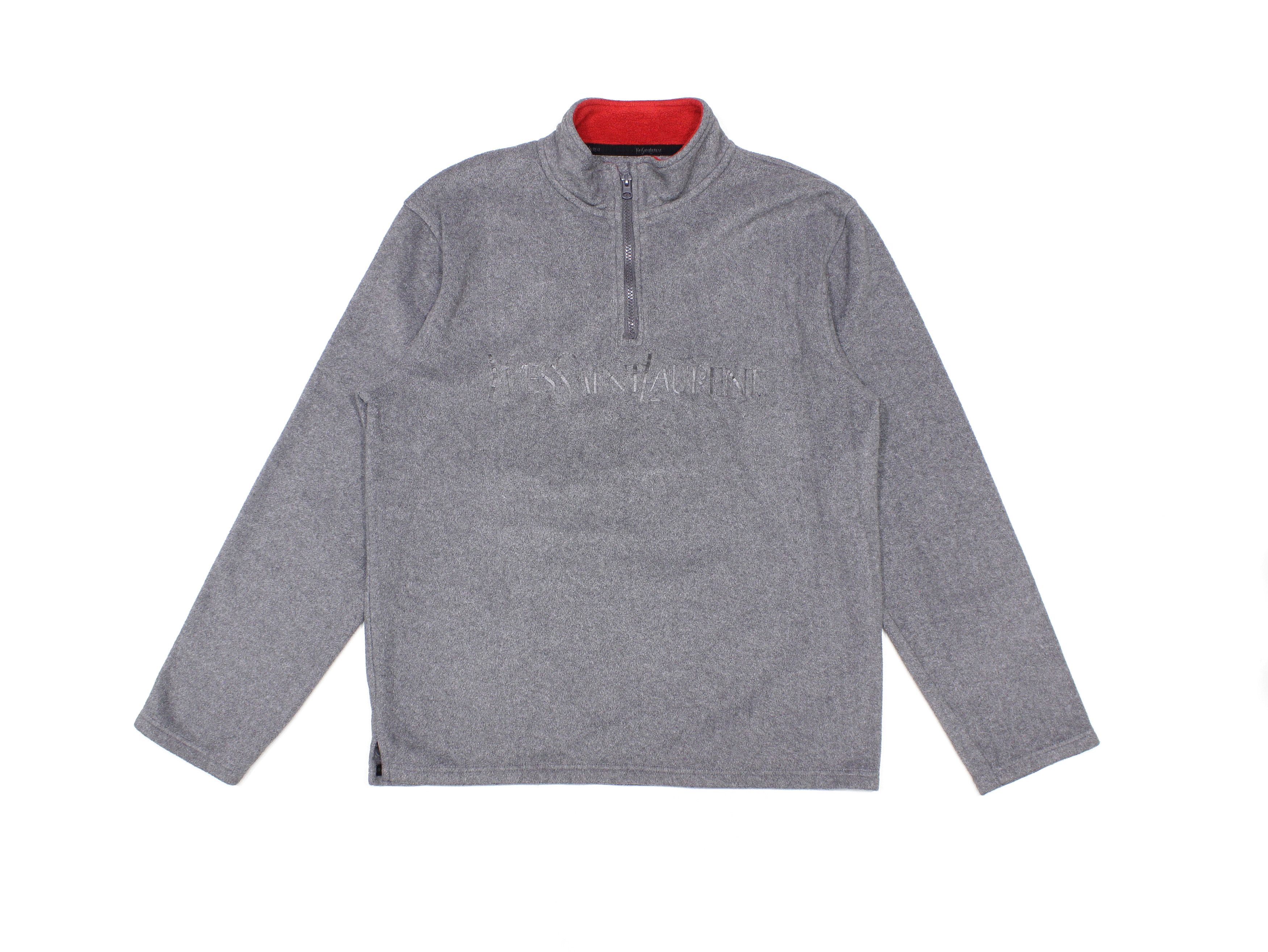 Yves Saint Laurent 90S Big Logo Fleece Vintage Size US M / EU 48-50 / 2 - 1 Thumbnail