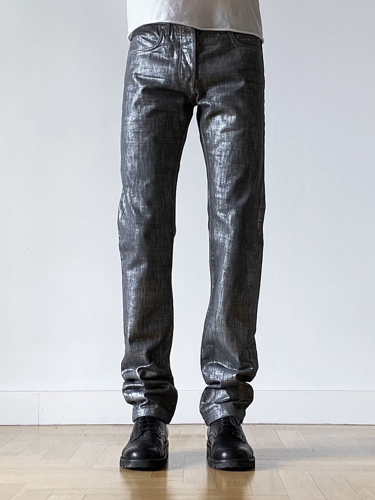 Dior × Hedi Slimane Dior Homme AW06 Radioactive Silver Denim Jeans ...