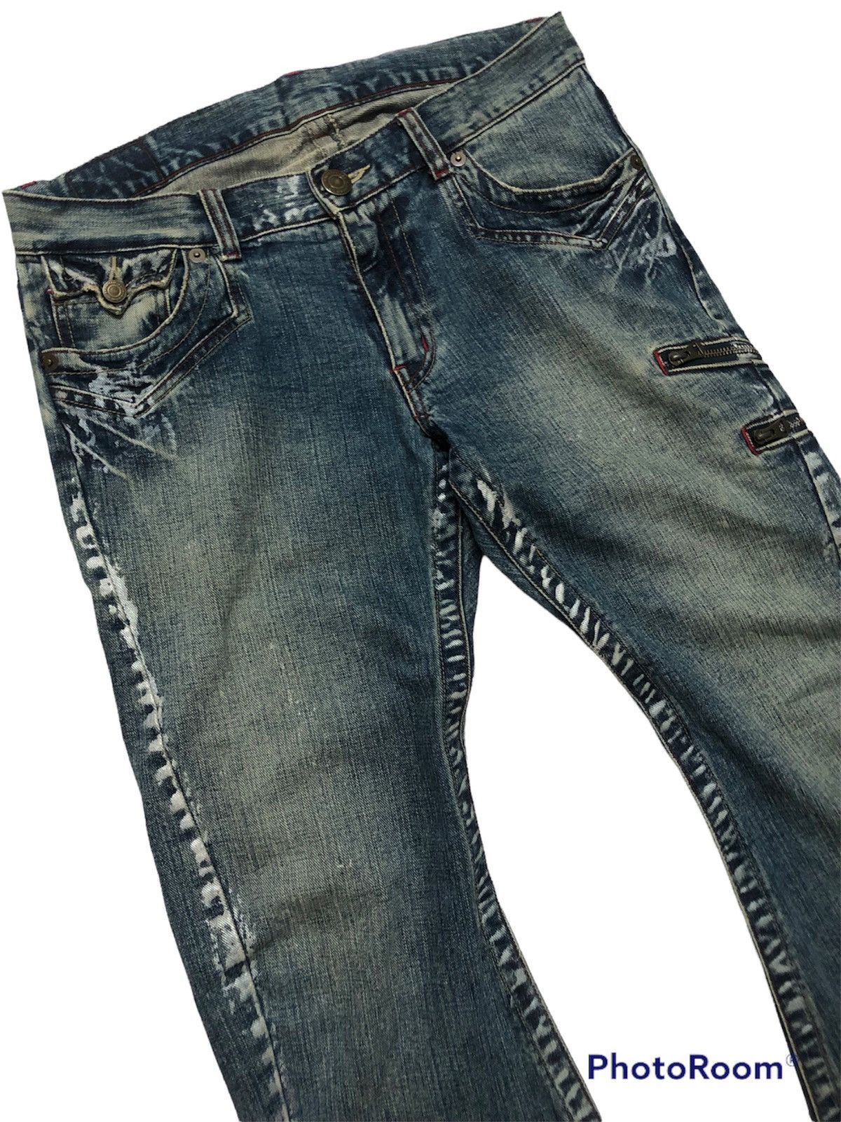 Hysteric Glamour × Japanese Brand RARE!! JAPANESE BRAND RATTLE TRAP PAINTER FLARED DENIM JEANS Size US 35 - 7 Thumbnail