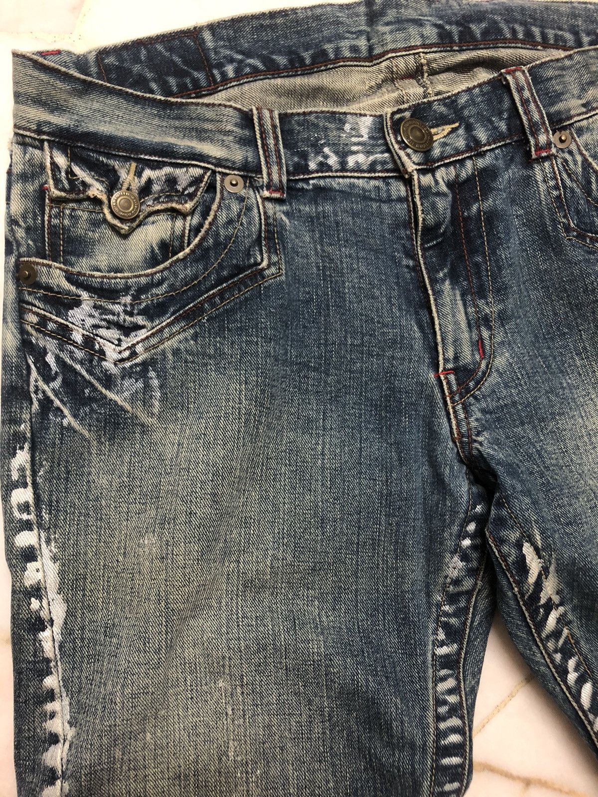 Hysteric Glamour × Japanese Brand RARE!! JAPANESE BRAND RATTLE TRAP PAINTER FLARED DENIM JEANS Size US 35 - 12 Thumbnail