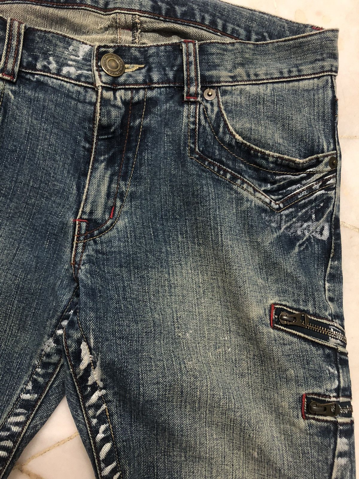 Hysteric Glamour × Japanese Brand RARE!! JAPANESE BRAND RATTLE TRAP PAINTER FLARED DENIM JEANS Size US 35 - 13 Thumbnail
