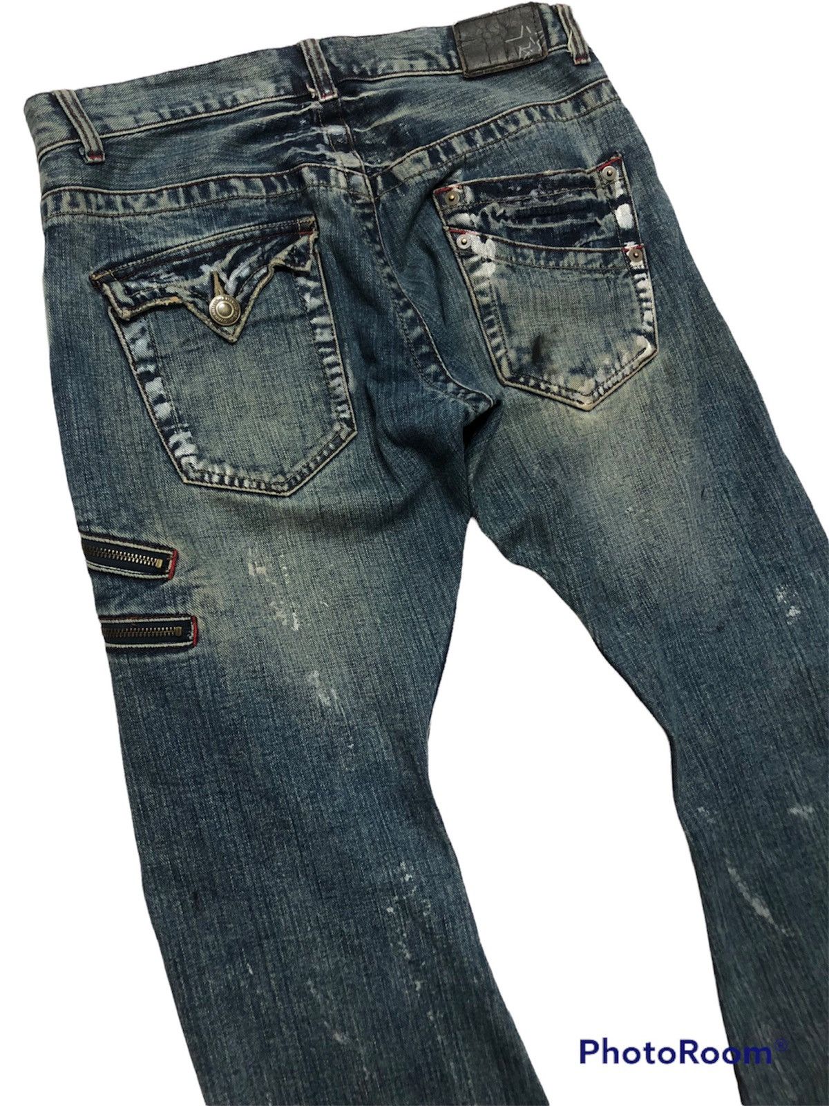 Hysteric Glamour × Japanese Brand RARE!! JAPANESE BRAND RATTLE TRAP PAINTER FLARED DENIM JEANS Size US 35 - 9 Thumbnail