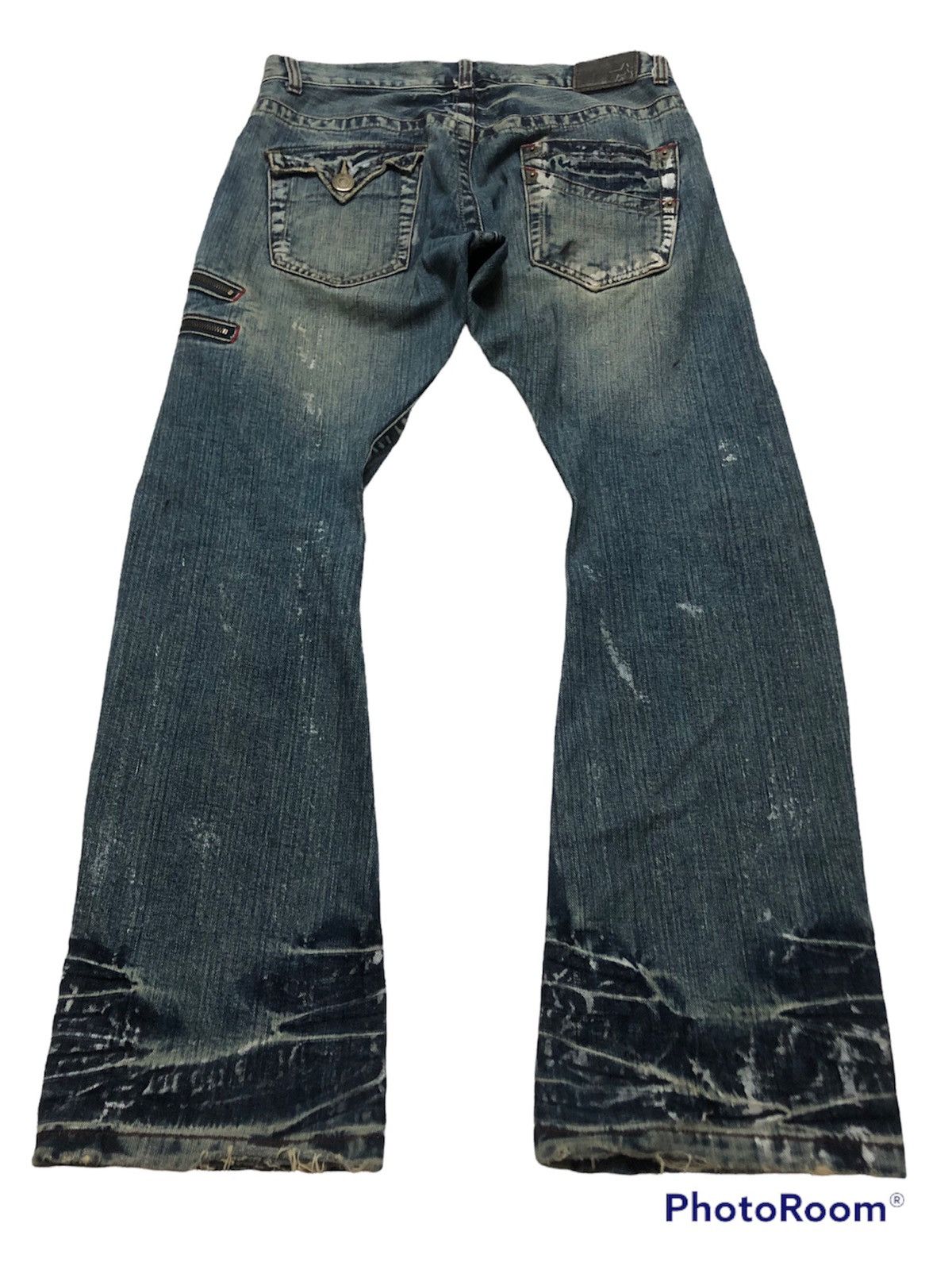 Hysteric Glamour × Japanese Brand RARE!! JAPANESE BRAND RATTLE TRAP PAINTER FLARED DENIM JEANS Size US 35 - 4 Thumbnail