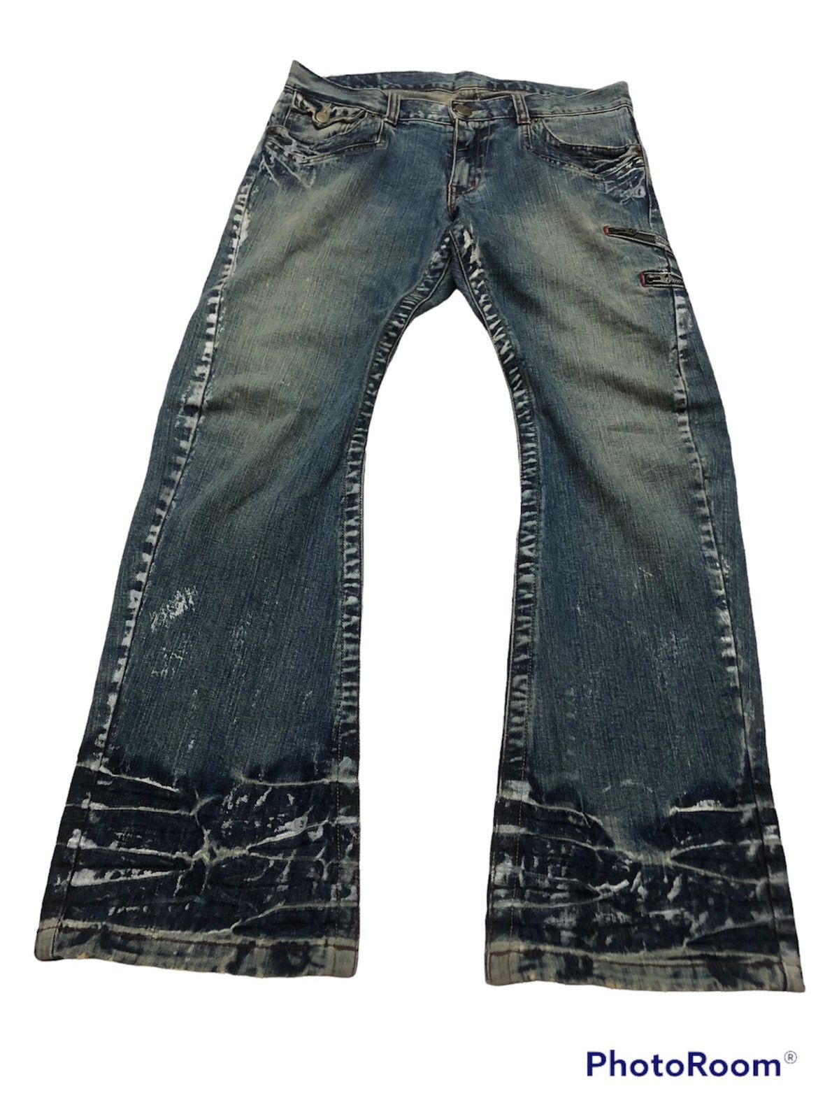 Hysteric Glamour × Japanese Brand RARE!! JAPANESE BRAND RATTLE TRAP PAINTER FLARED DENIM JEANS Size US 35 - 2 Thumbnail