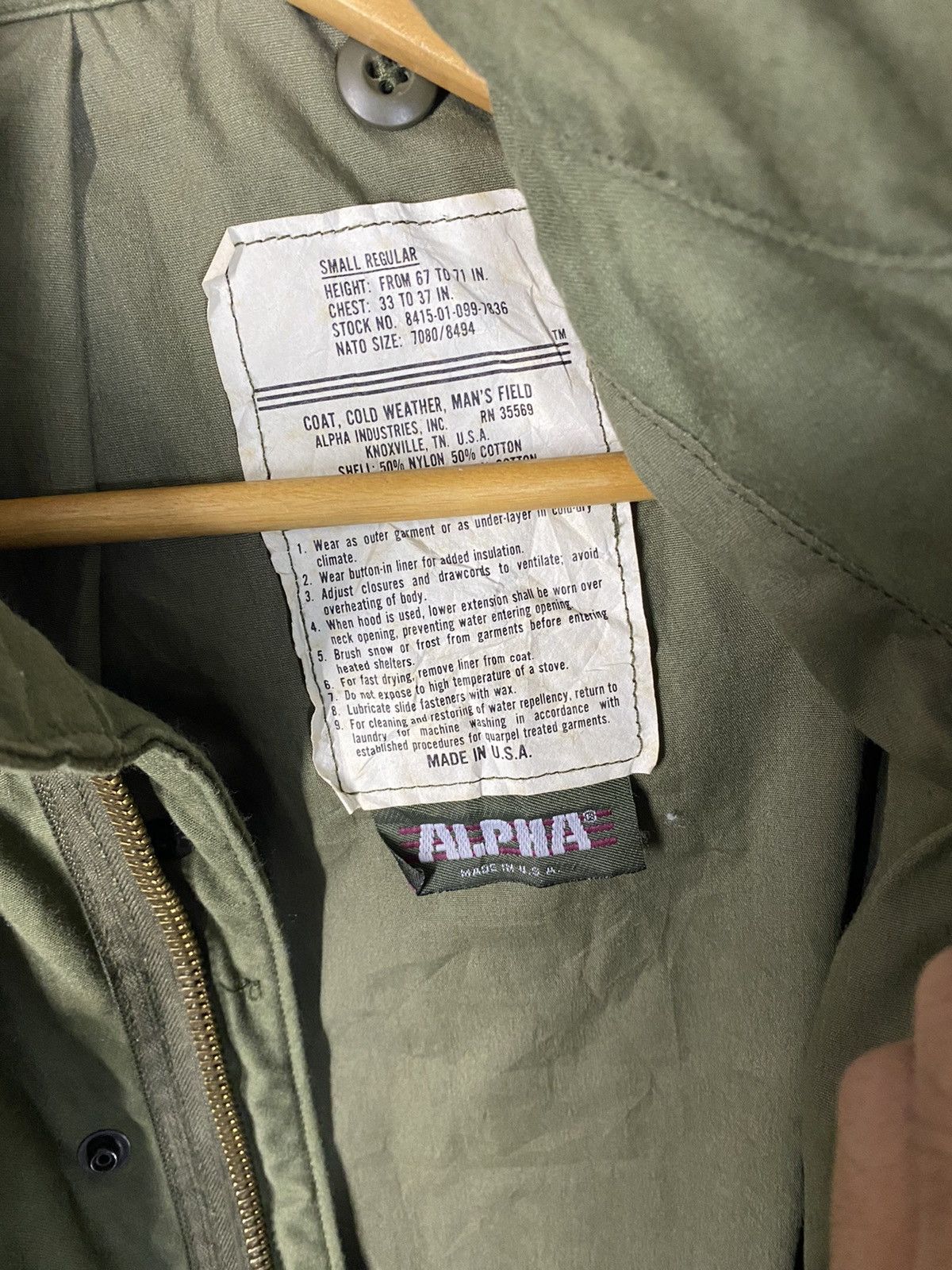 Alpha Industries × Vintage VTG Alpha Industries Military Jacket Costum Number nine Logo Size US M / EU 48-50 / 2 - 4 Thumbnail
