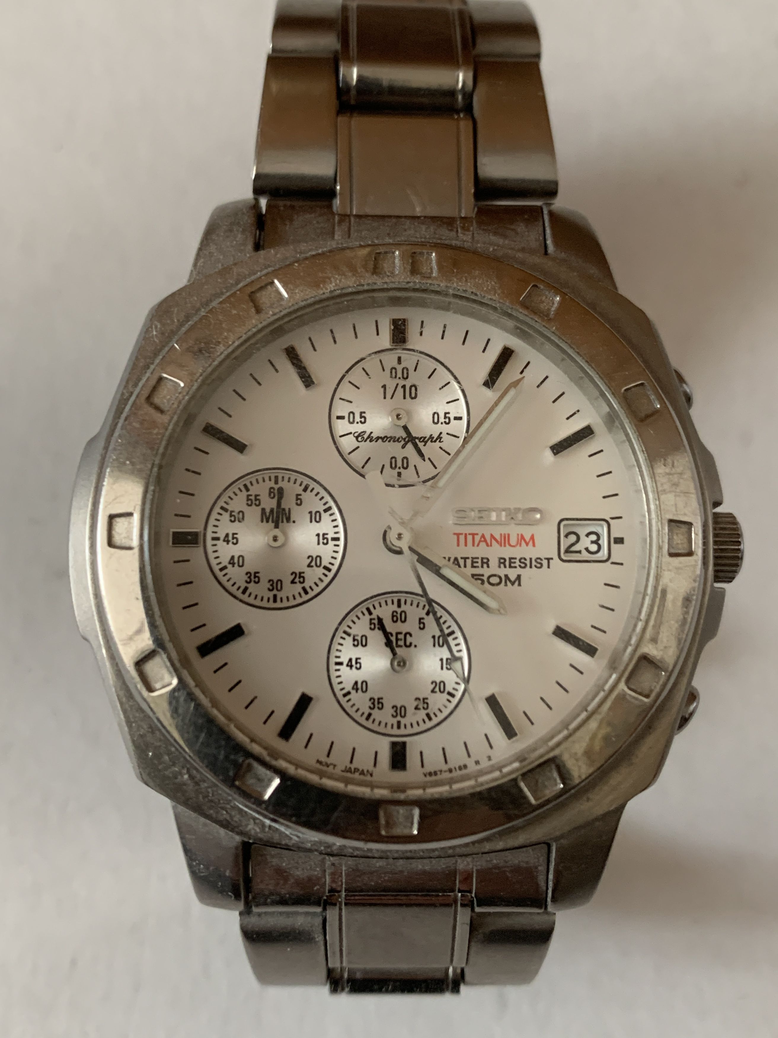 Seiko Seiko V657 9010 Chronograph Watch Unisex Titanium Bracelet Size ONE SIZE - 2 Thumbnail