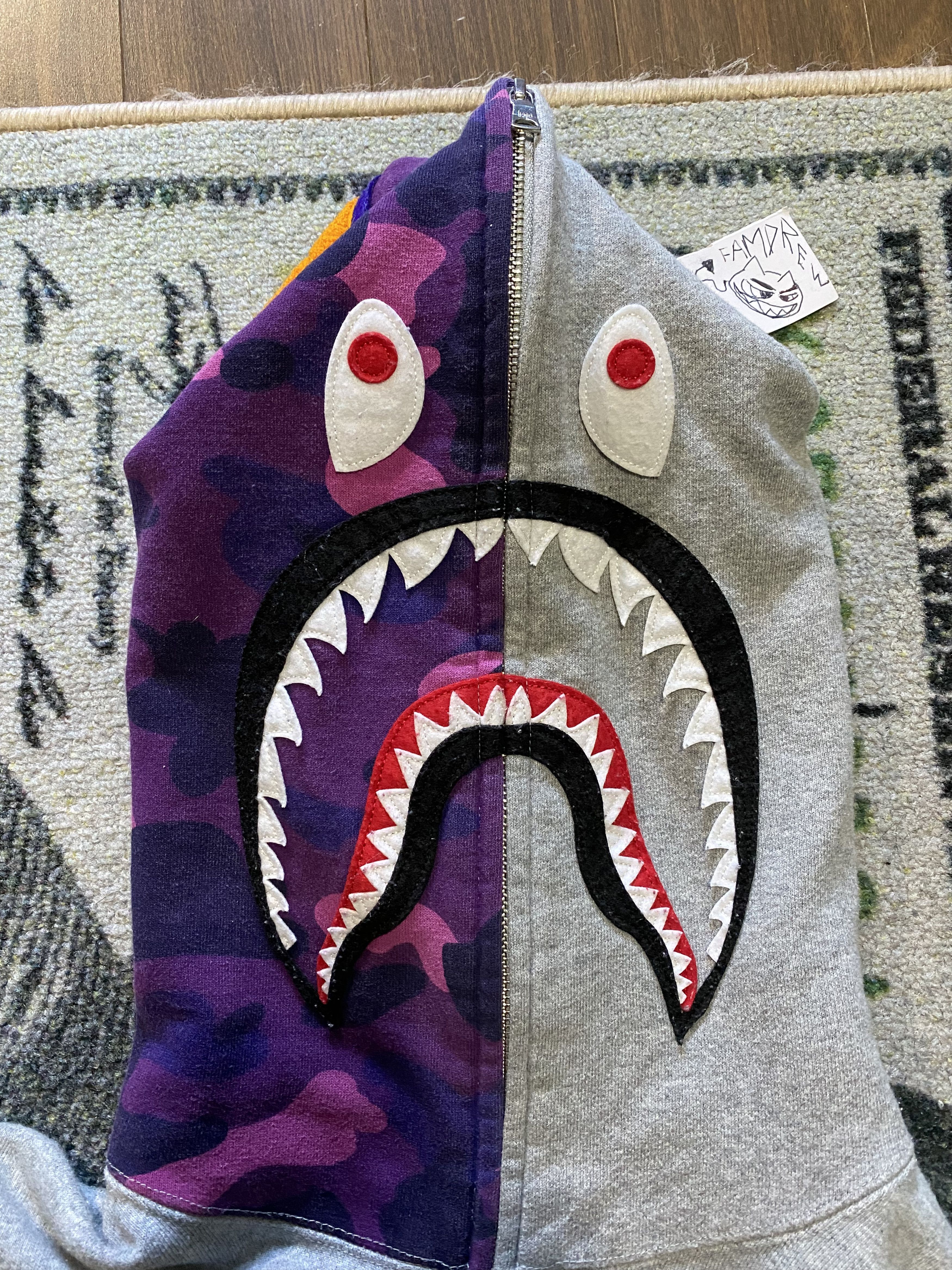 Bape Color Camo Shark Full Zip Hoodie Size US XL / EU 56 / 4 - 3 Thumbnail