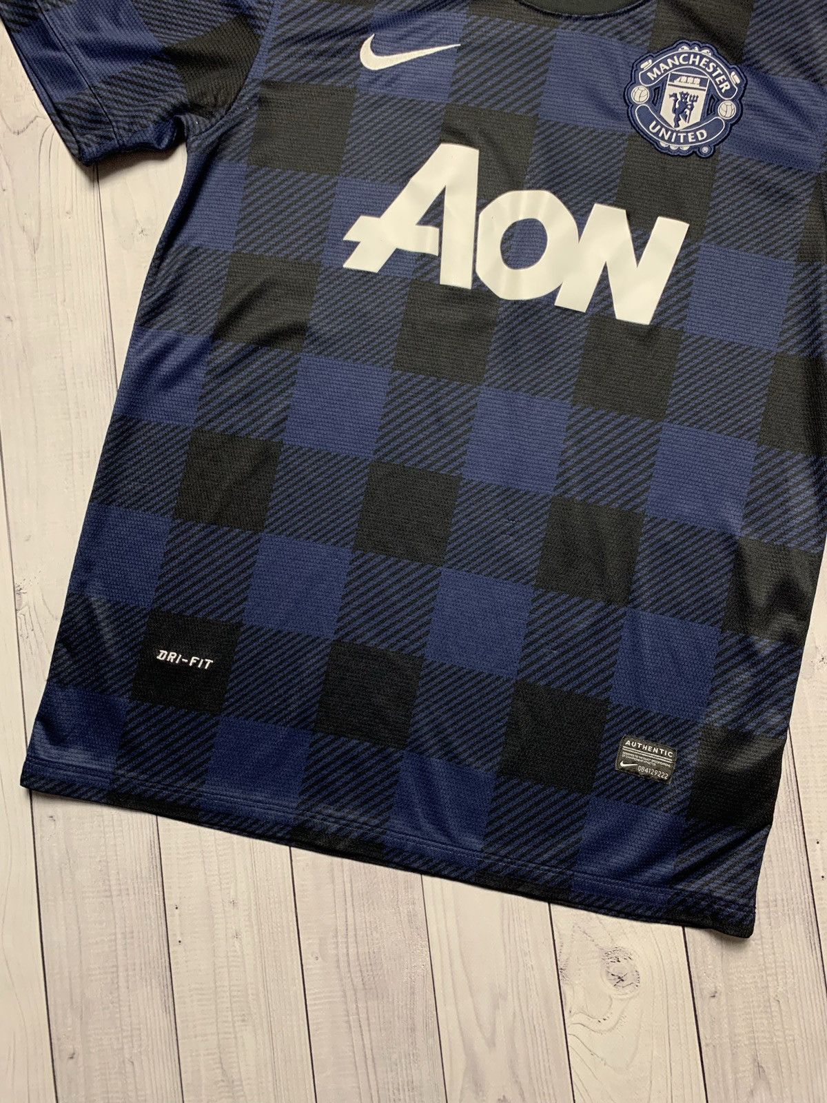 Nike × Vintage Vintage Nike Manchester United blue away plaid size M Size US M / EU 48-50 / 2 - 3 Thumbnail