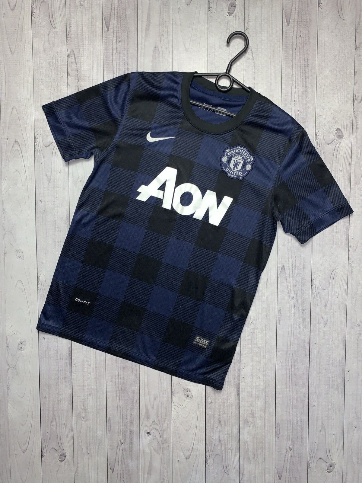 Nike × Vintage Vintage Nike Manchester United blue away plaid size M Size US M / EU 48-50 / 2 - 1 Thumbnail