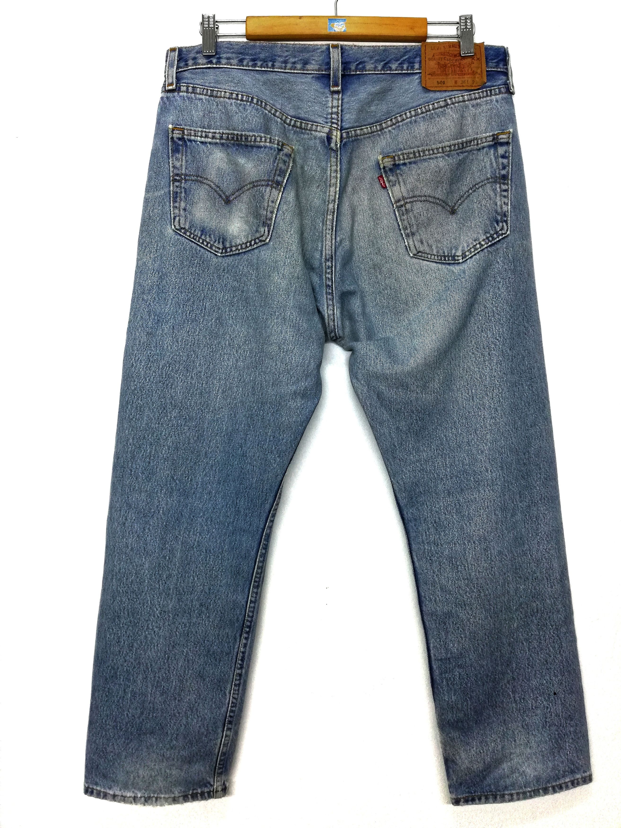 Levi's Vintage Clothing 🔥Distressed Design Levi's Customized Distressed Patchwork Size US 35 - 6 Thumbnail