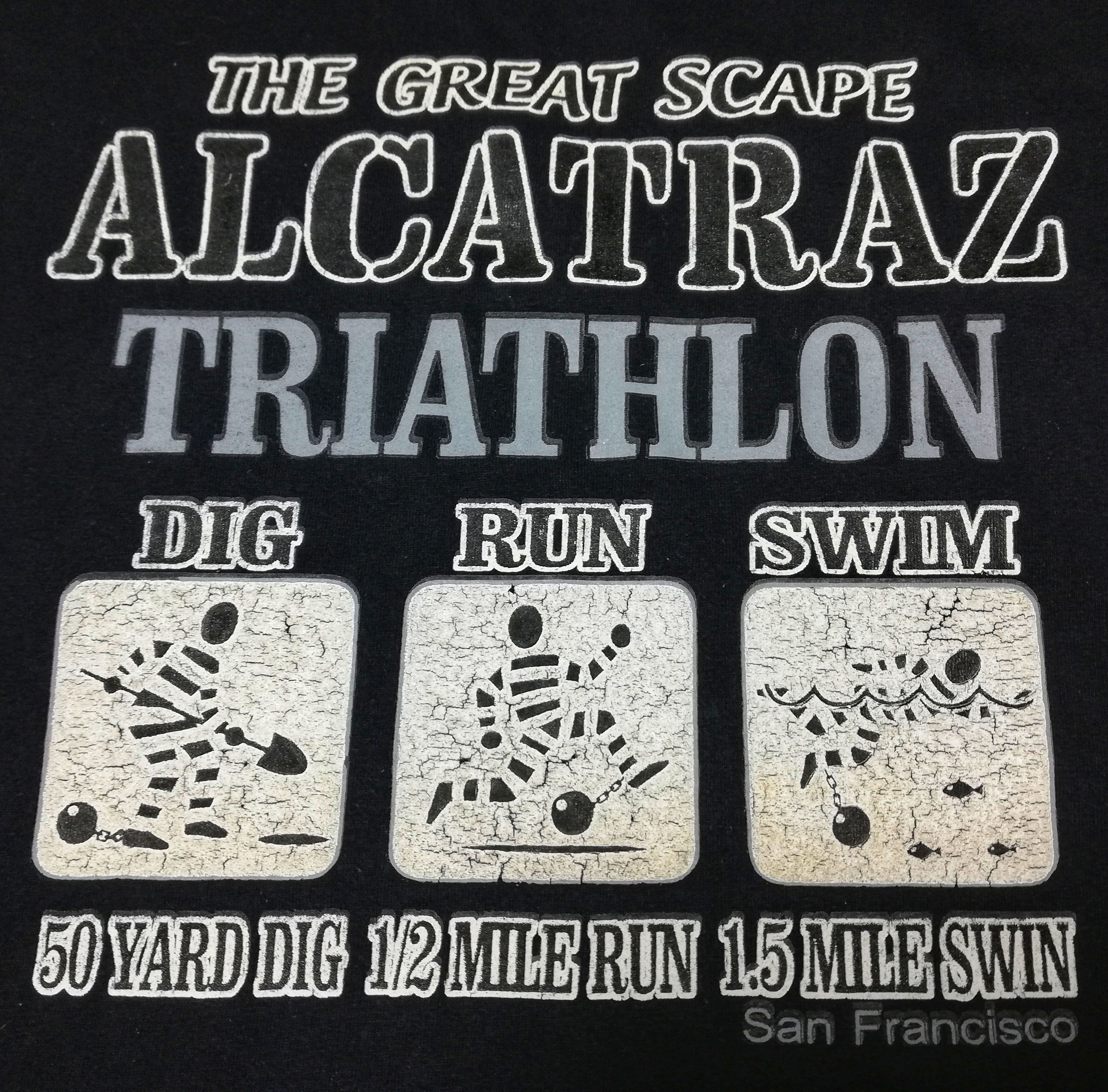 Vintage 🔥Vintage 90's Black The Great Scape Alcatraz Triathlon🔥 Size US XXL / EU 58 / 5 - 4 Thumbnail