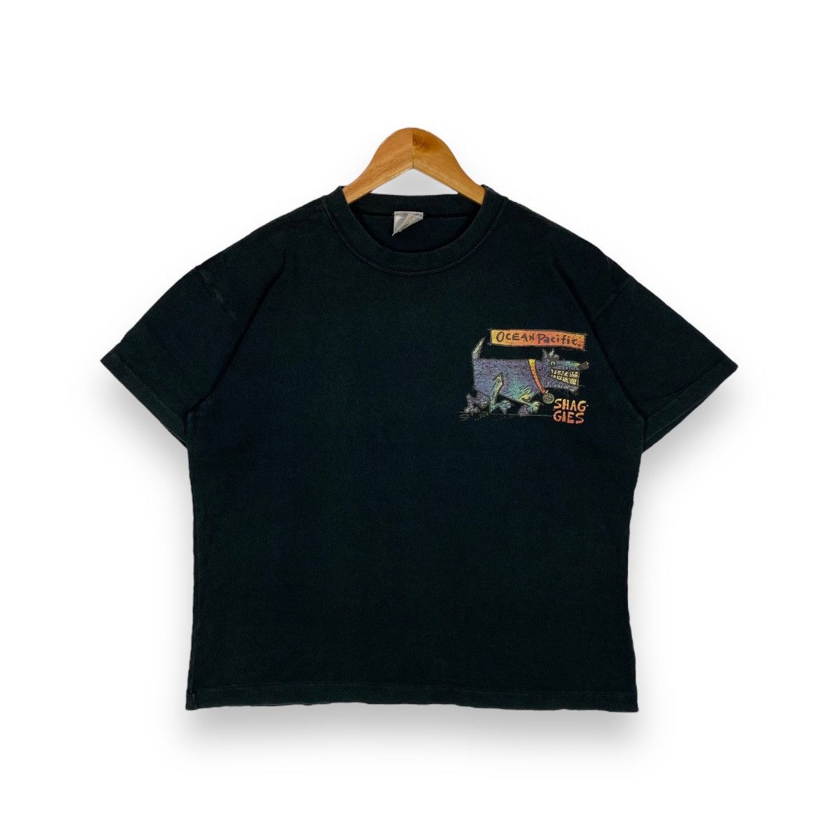 90'S Ocean Pacific Silver Tag Surf Skate T-Shirt Men's XL cotton black type Vintage Second Hand