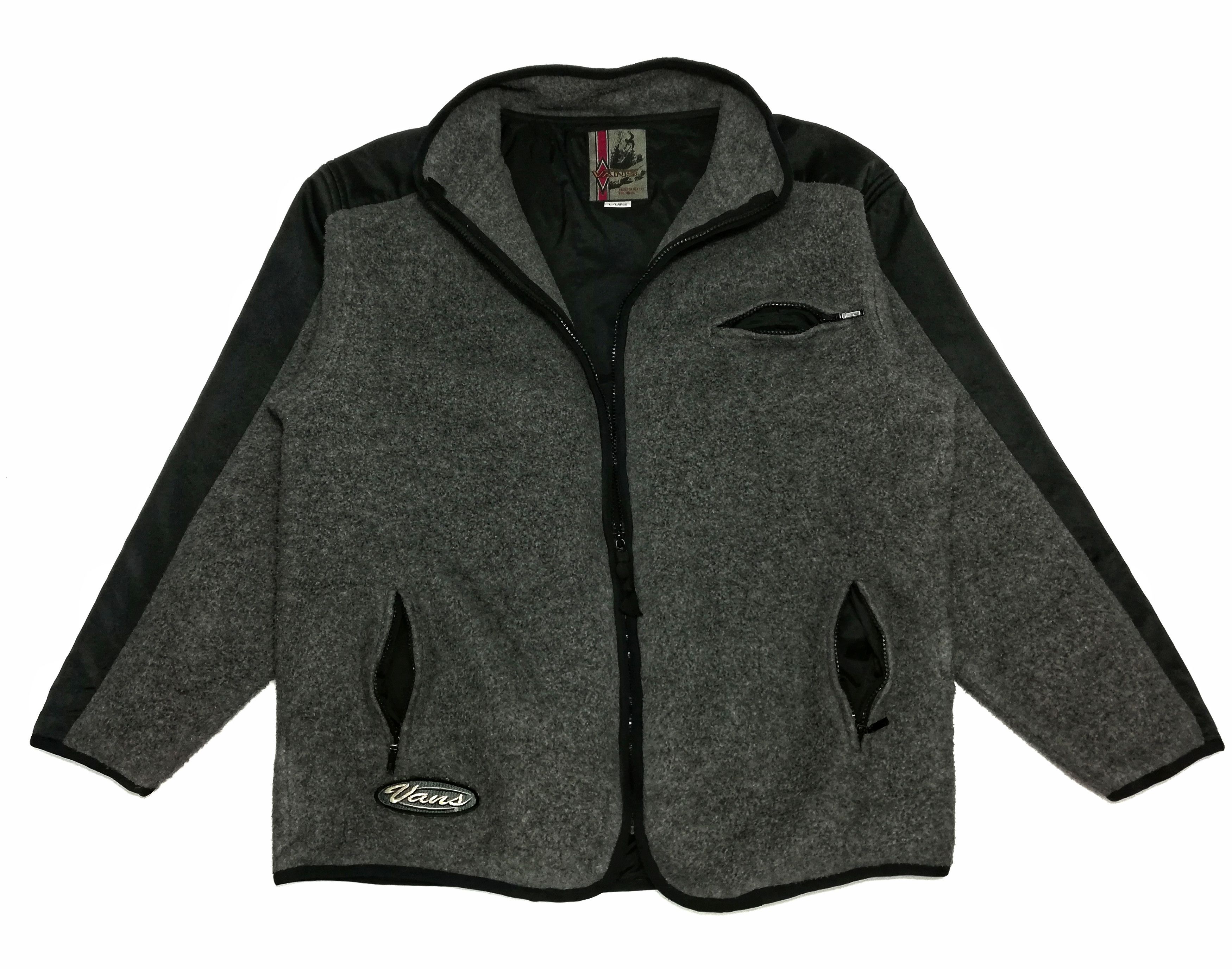 image of Vans Pro Skater Fleece Zipper Jacket Nylon/polyester in Black/Grey, Men's (Size Large)