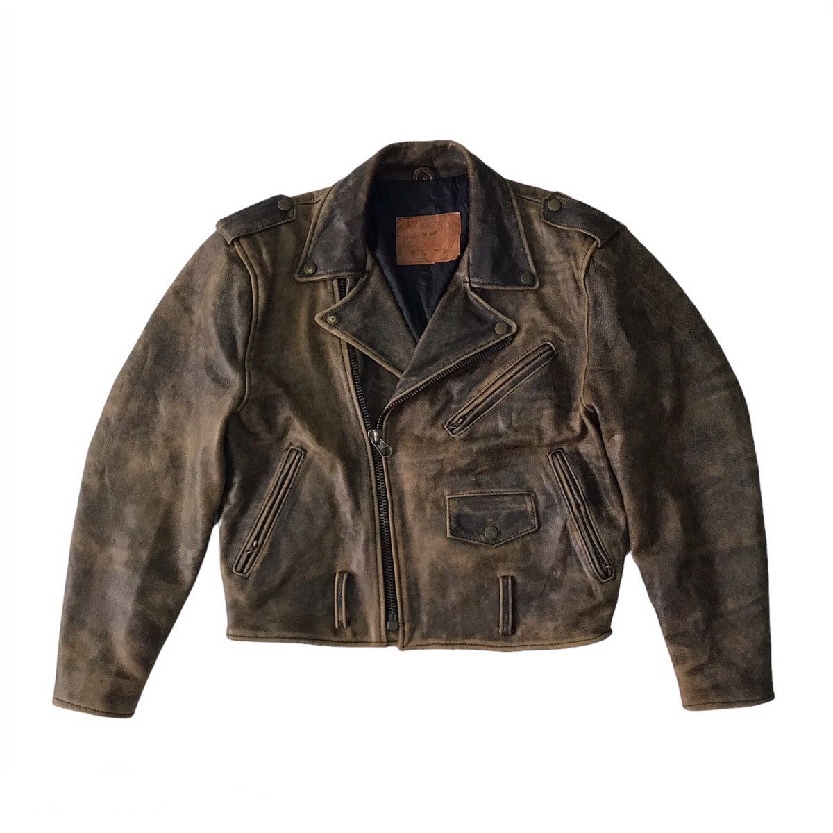 image of Stealsbleu De Nimes Chevignon Bikes Leather Rider Jacket, Men's (Size Small)