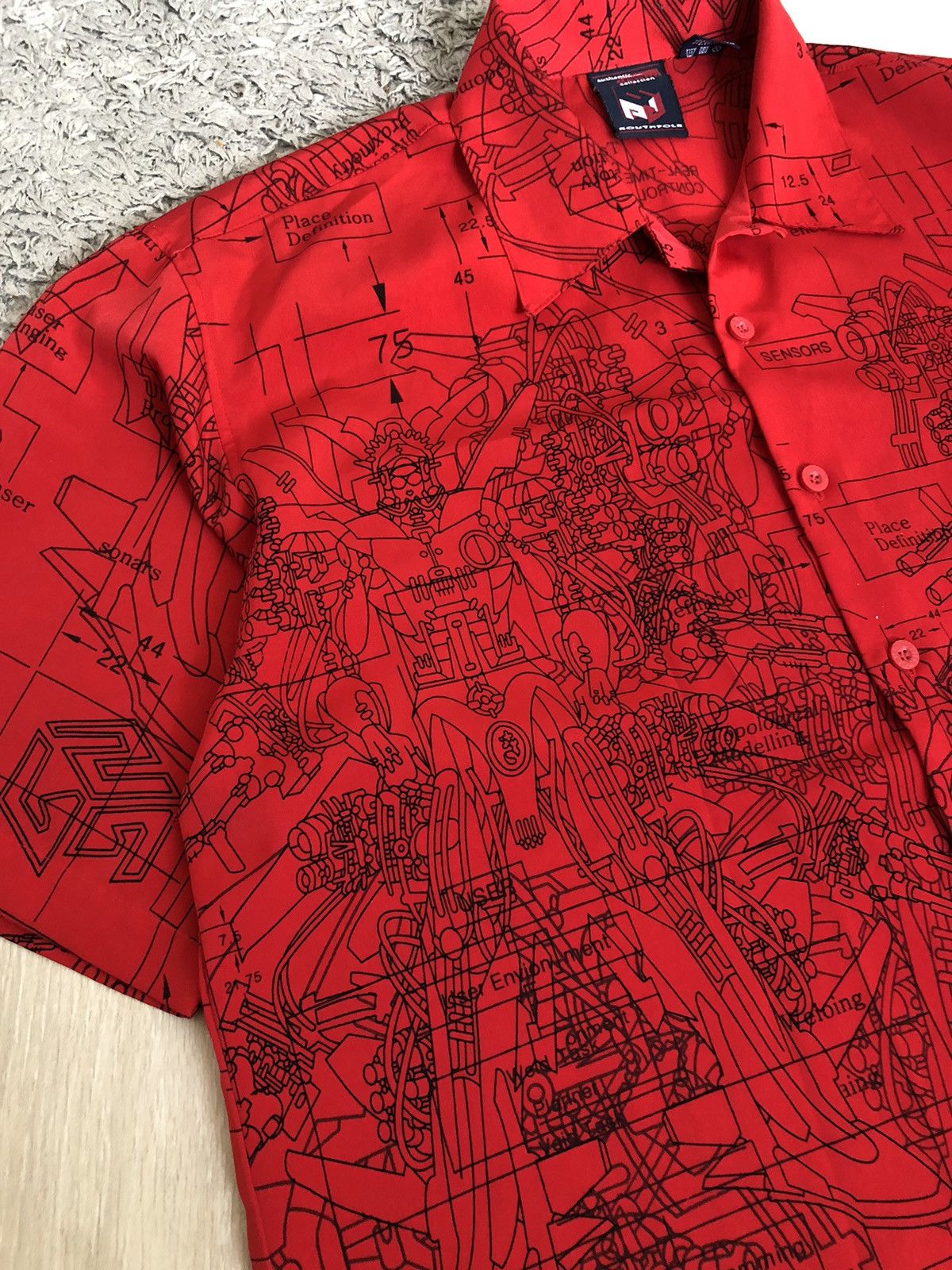 Southpole × Vintage Vintage Y2K Southpole Full Print Robot Crazy Shirt Jnco Size US M / EU 48-50 / 2 - 3 Thumbnail