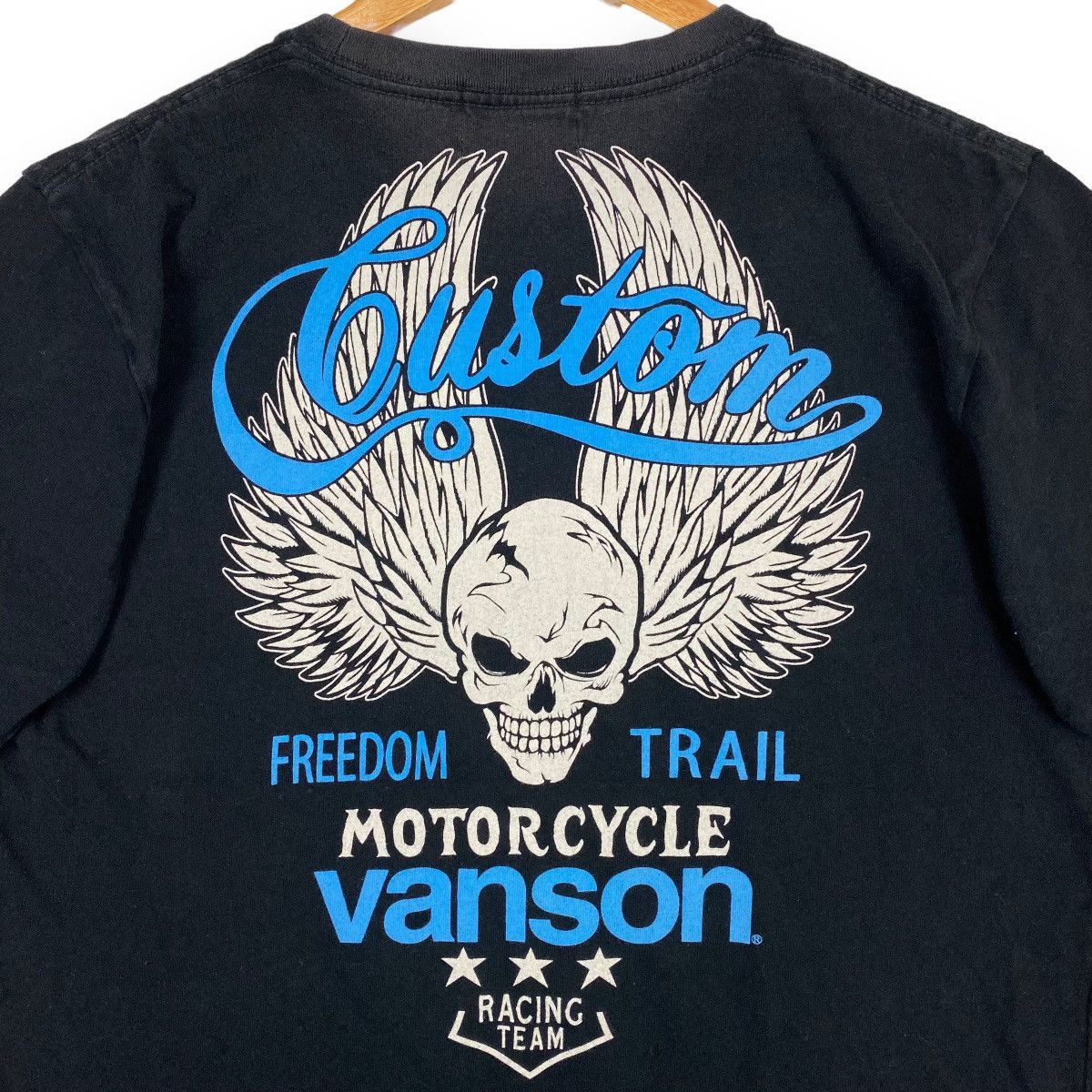 Vanson Leathers VANSON MOTORCYCLE RACING TEAM CUSTOM SKULL EMBROIDERY TEE Size US M / EU 48-50 / 2 - 2 Thumbnail
