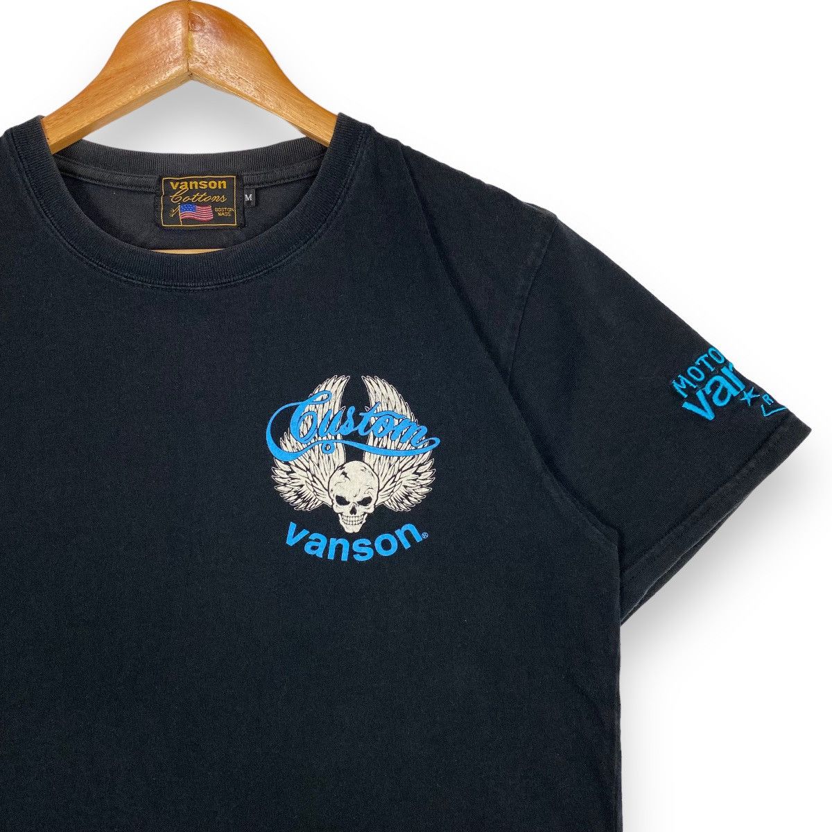Vanson Leathers VANSON MOTORCYCLE RACING TEAM CUSTOM SKULL EMBROIDERY TEE Size US M / EU 48-50 / 2 - 4 Thumbnail