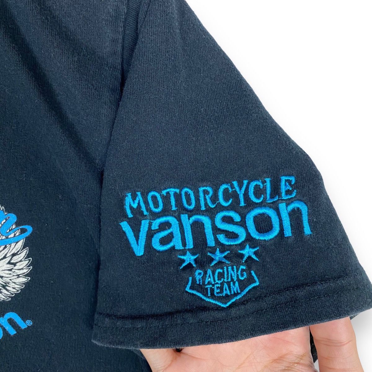 Vanson Leathers VANSON MOTORCYCLE RACING TEAM CUSTOM SKULL EMBROIDERY TEE Size US M / EU 48-50 / 2 - 5 Thumbnail