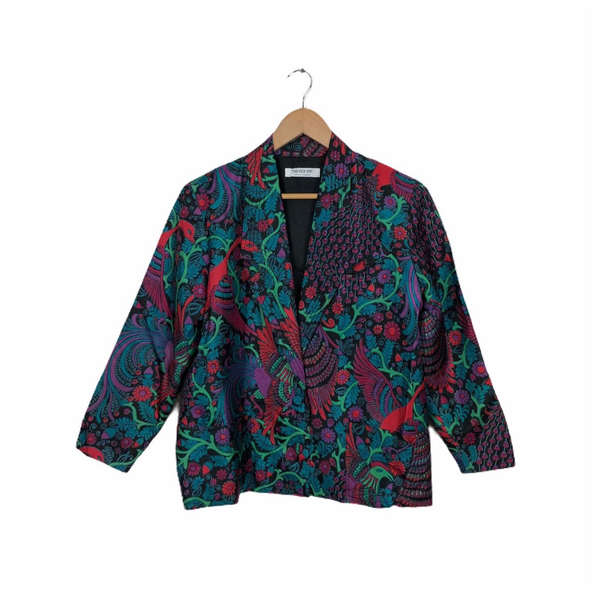 Japanese Brand COLOURFUL PRINT THAI SILK 100% JACKET Size US M / EU 48-50 / 2 - 1 Thumbnail