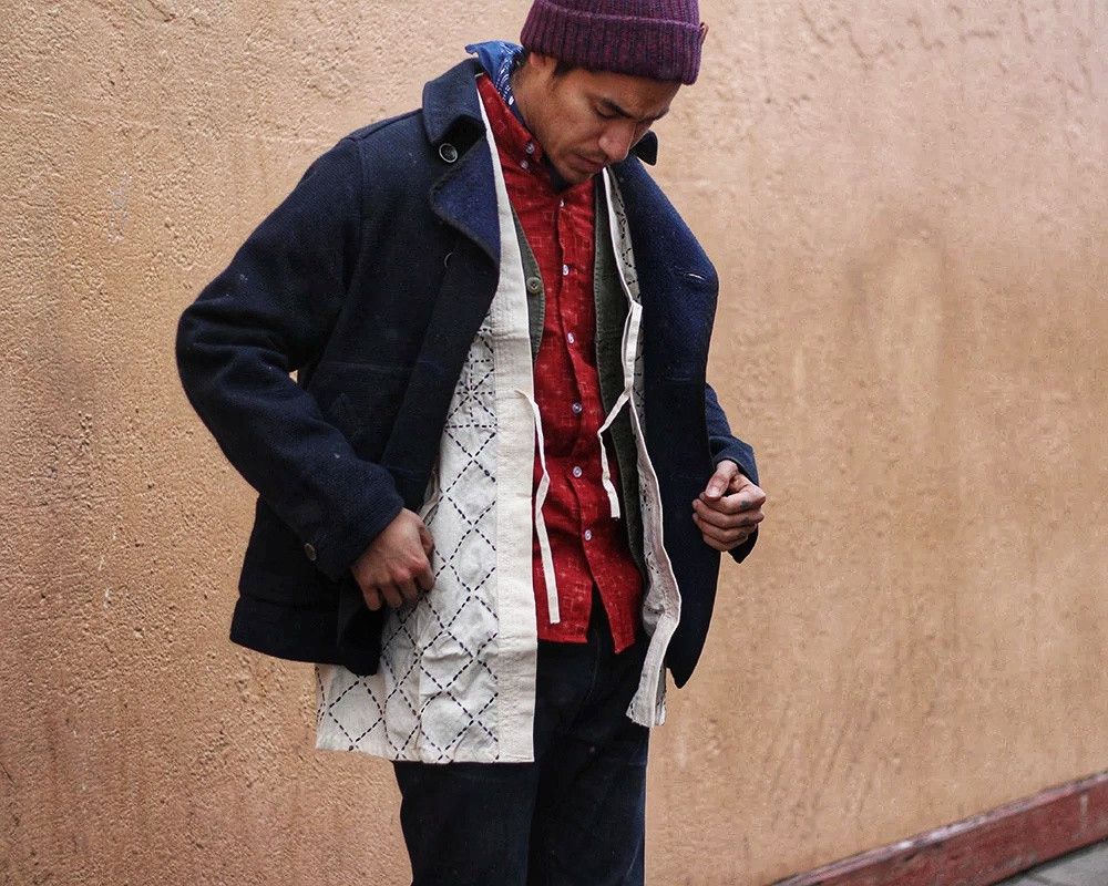 Art Comes First × Japanese Brand 🔥Sashiko Stitch Vintage Japanese Kimono Traditional Boro🔥 Size US S / EU 44-46 / 1 - 3 Thumbnail