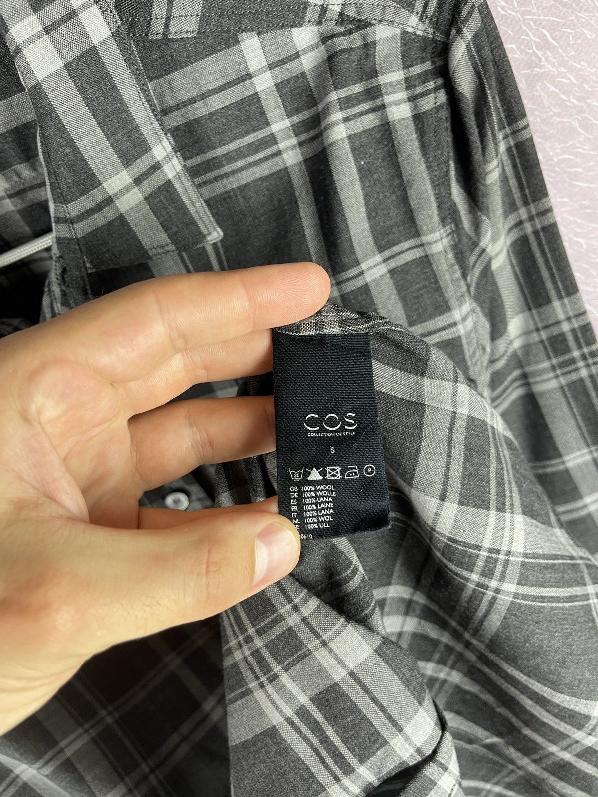 Cos COS wool grey checkered lightweight long sleeve shirt Size US S / EU 44-46 / 1 - 7 Thumbnail