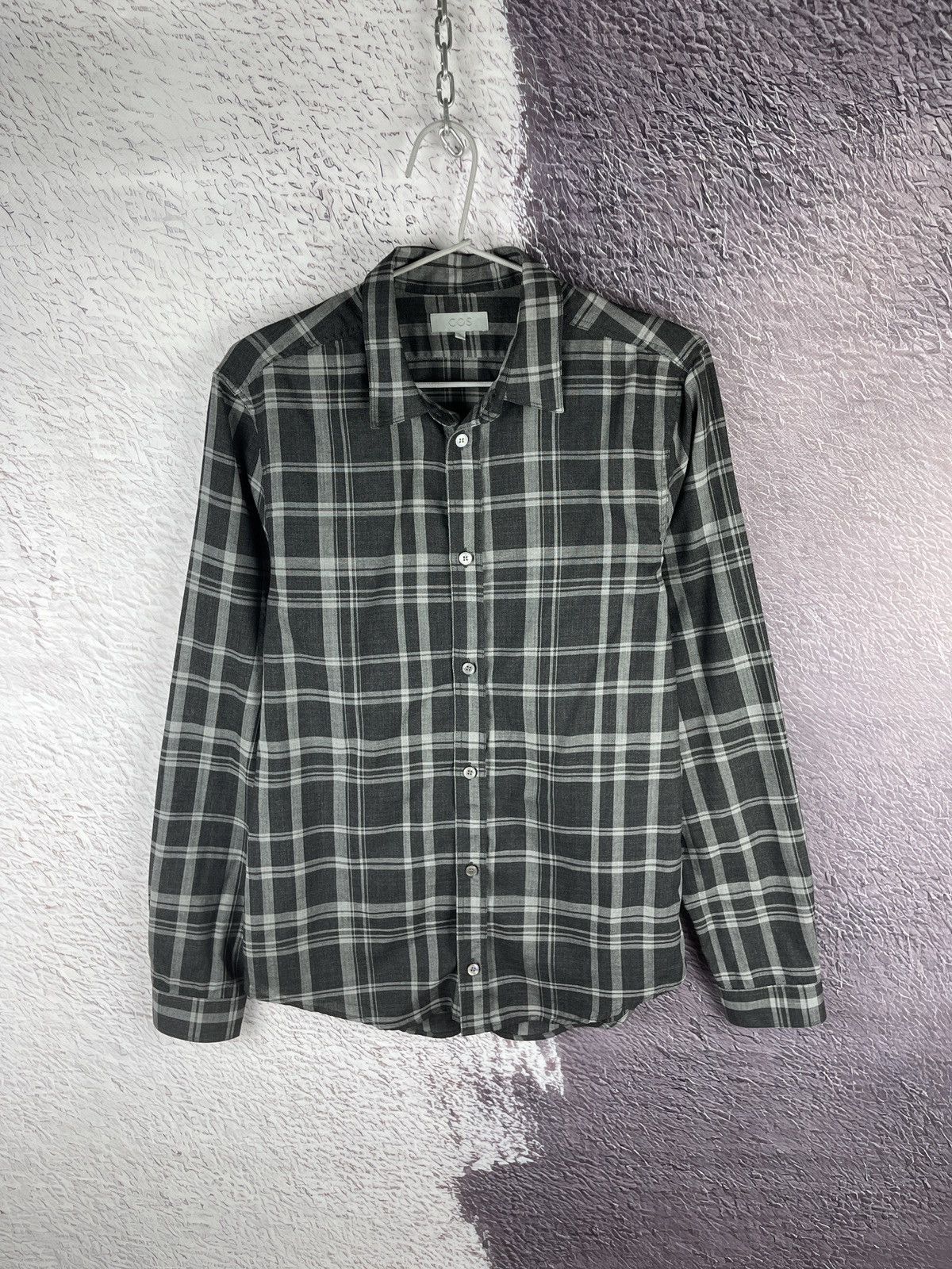 Cos COS wool grey checkered lightweight long sleeve shirt Size US S / EU 44-46 / 1 - 1 Thumbnail