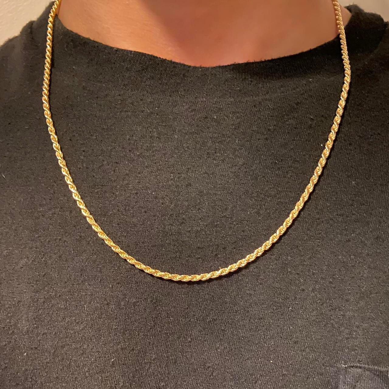 Gold Chain 14k Gold Vermeil Rope Chain 20in 3mm