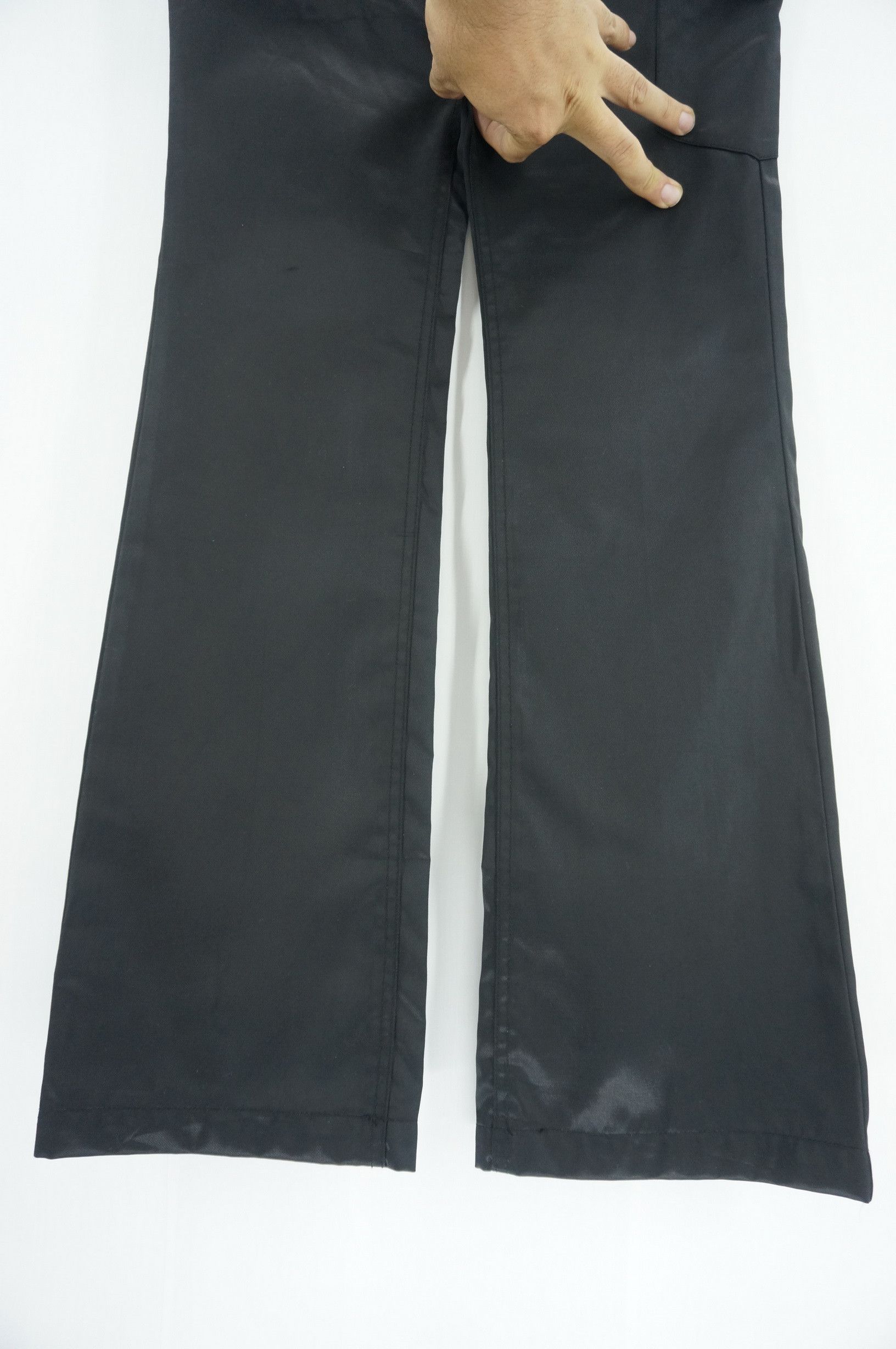 Japanese Brand EVOLUTION Flared Low Rise Skinny Shiny Black Women's pants Size 29" - 9 Thumbnail