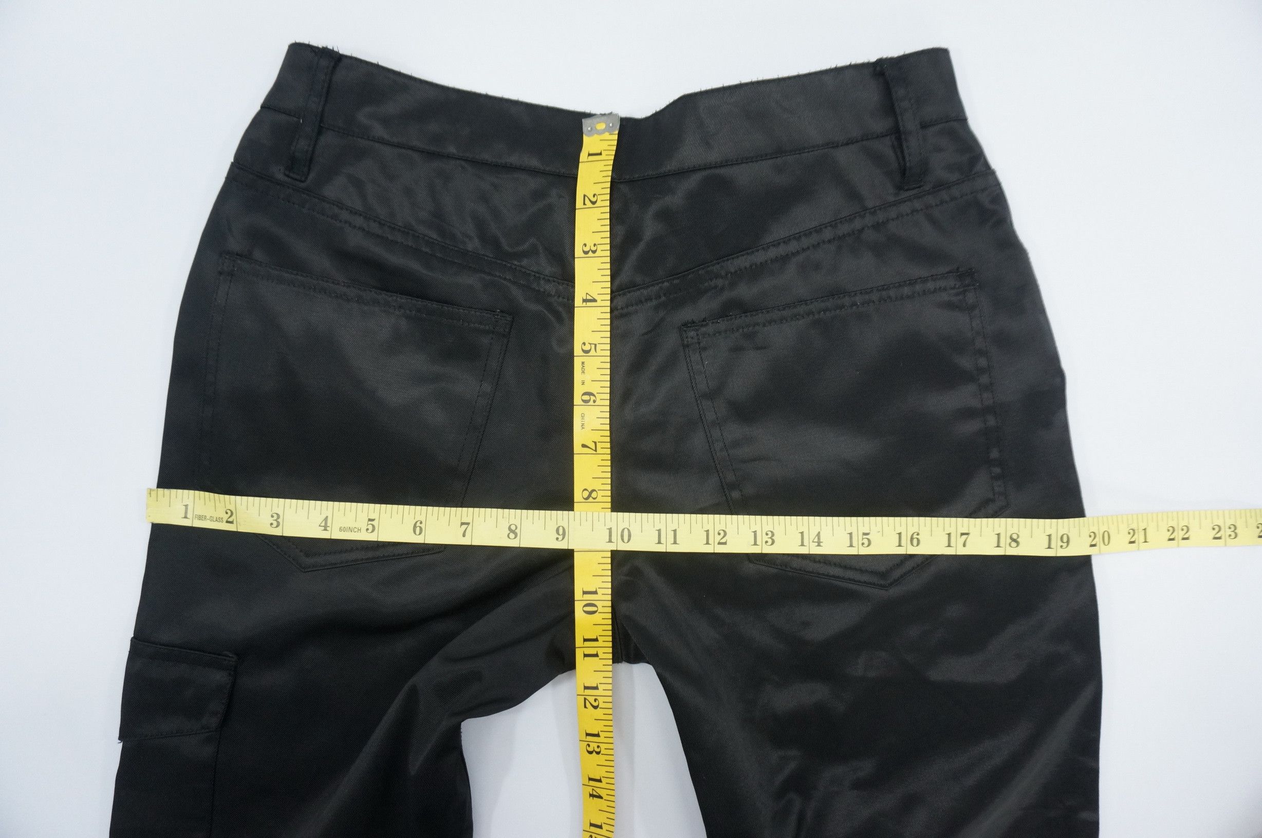 Japanese Brand EVOLUTION Flared Low Rise Skinny Shiny Black Women's pants Size 29" - 17 Thumbnail