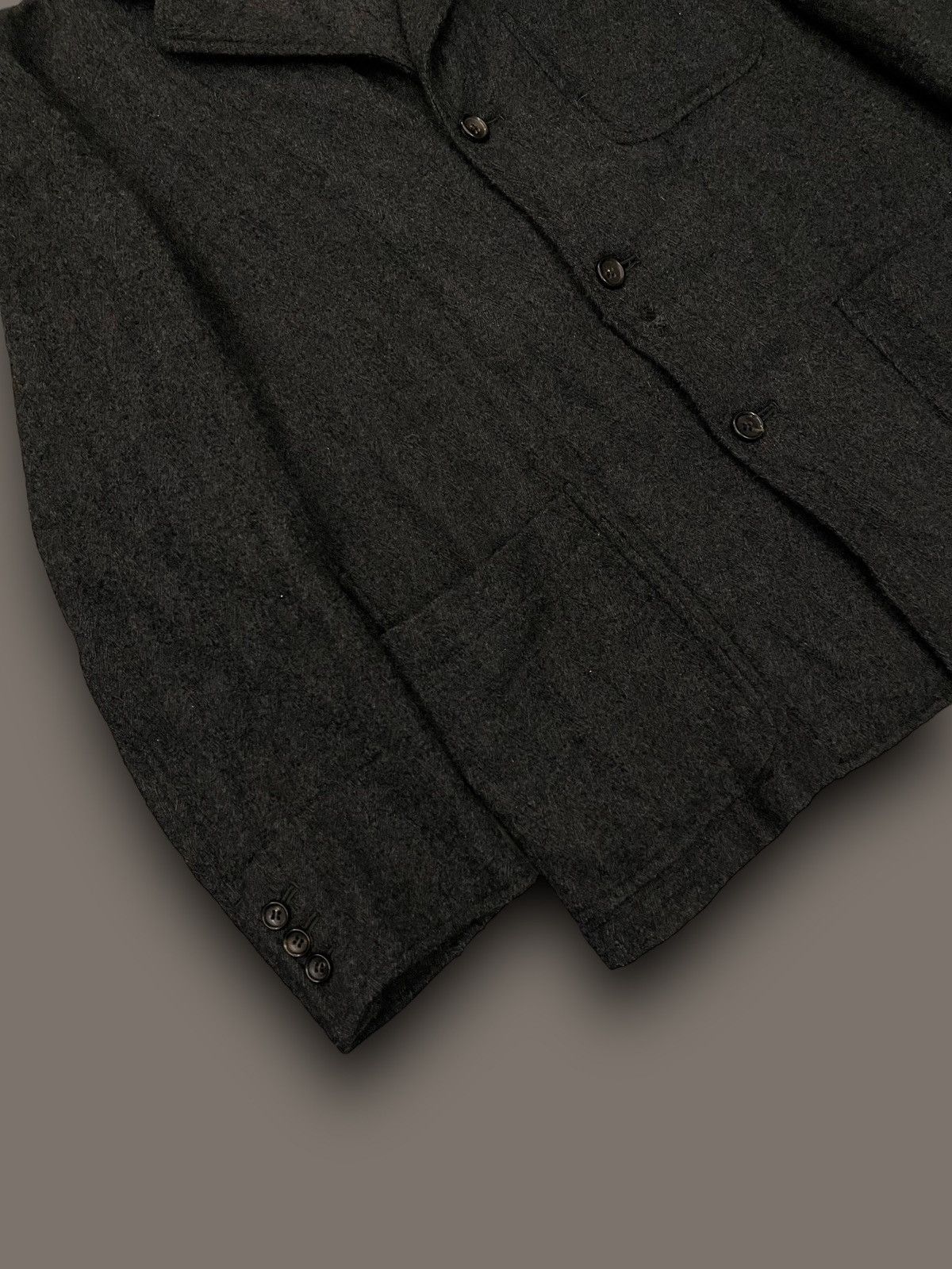 Comme des Garcons AW1998 Comme Des Garcons Home Dark Grey Swamp Wool Blazer Size US M / EU 48-50 / 2 - 3 Thumbnail