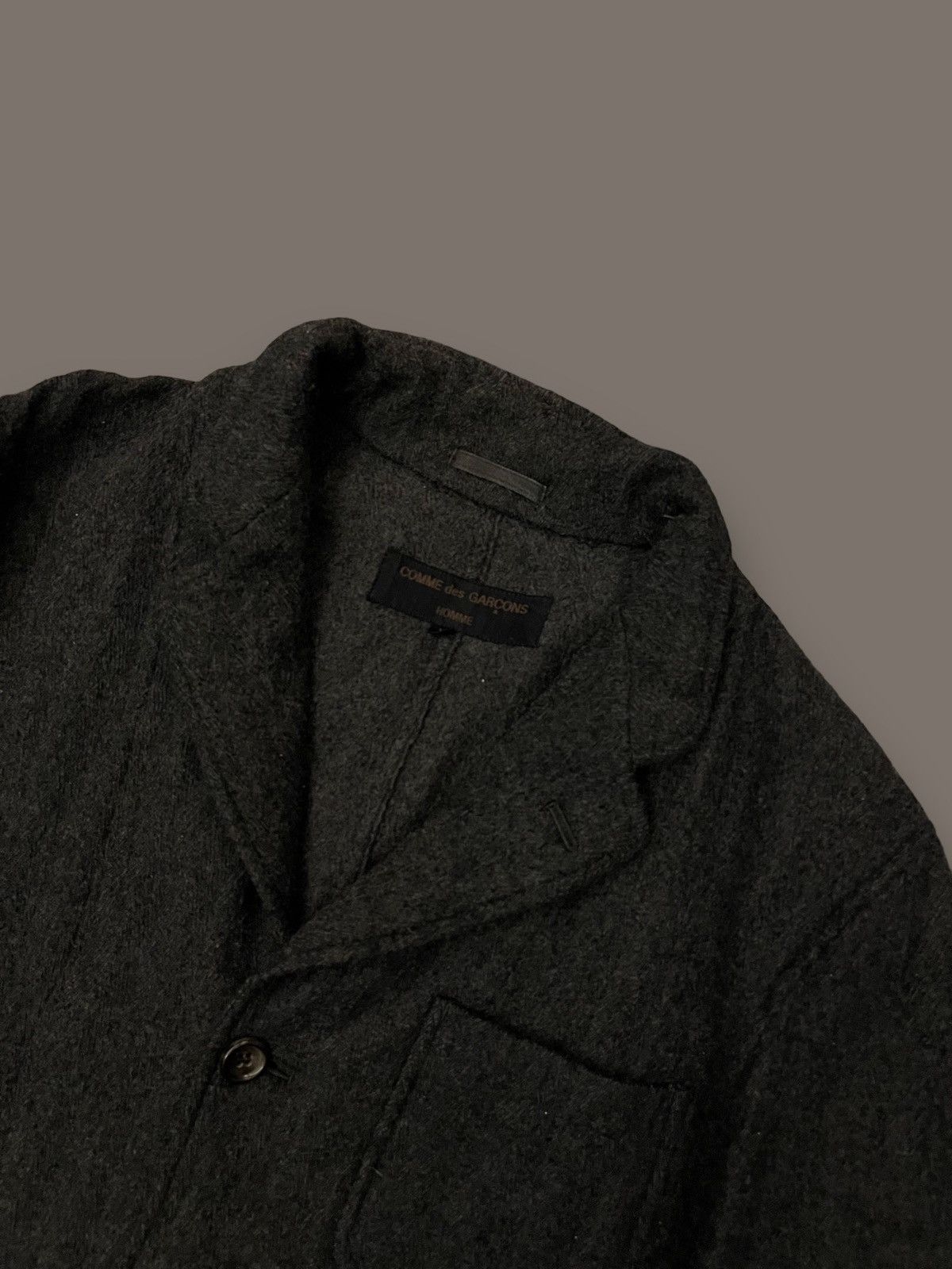 Comme des Garcons AW1998 Comme Des Garcons Home Dark Grey Swamp Wool Blazer Size US M / EU 48-50 / 2 - 10 Thumbnail
