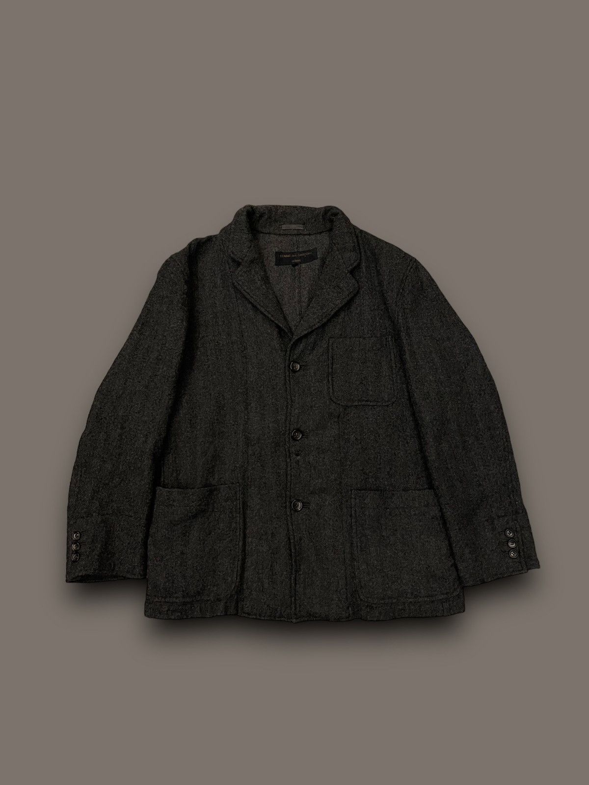 Comme des Garcons AW1998 Comme Des Garcons Home Dark Grey Swamp Wool Blazer Size US M / EU 48-50 / 2 - 1 Thumbnail