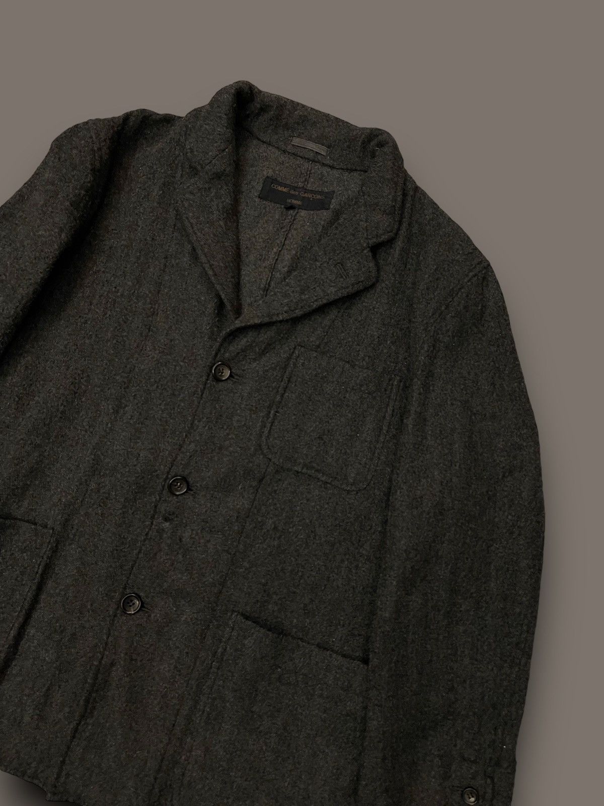 Comme des Garcons AW1998 Comme Des Garcons Home Dark Grey Swamp Wool Blazer Size US M / EU 48-50 / 2 - 4 Thumbnail
