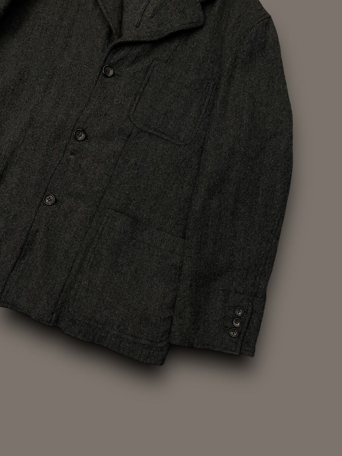 Comme des Garcons AW1998 Comme Des Garcons Home Dark Grey Swamp Wool Blazer Size US M / EU 48-50 / 2 - 2 Thumbnail