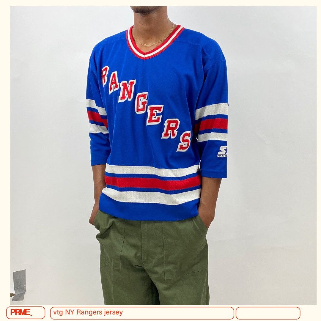 New York Rangers: 1990's Knitted Jersey Style Starter Sweat (L/XL