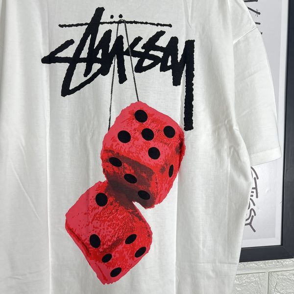 Stussy STUSSY FUZZY DICE TEE WHITE - L | Grailed