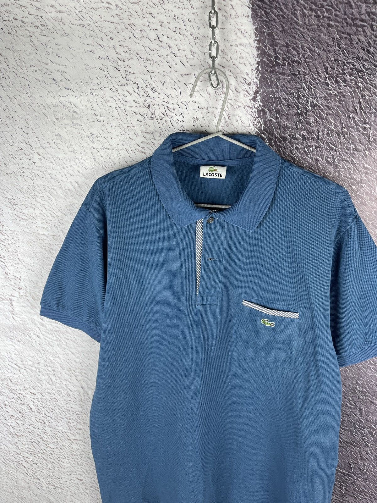 Lacoste Lacoste vintage y2k blue logo pocket polo tee Size US M / EU 48-50 / 2 - 2 Thumbnail