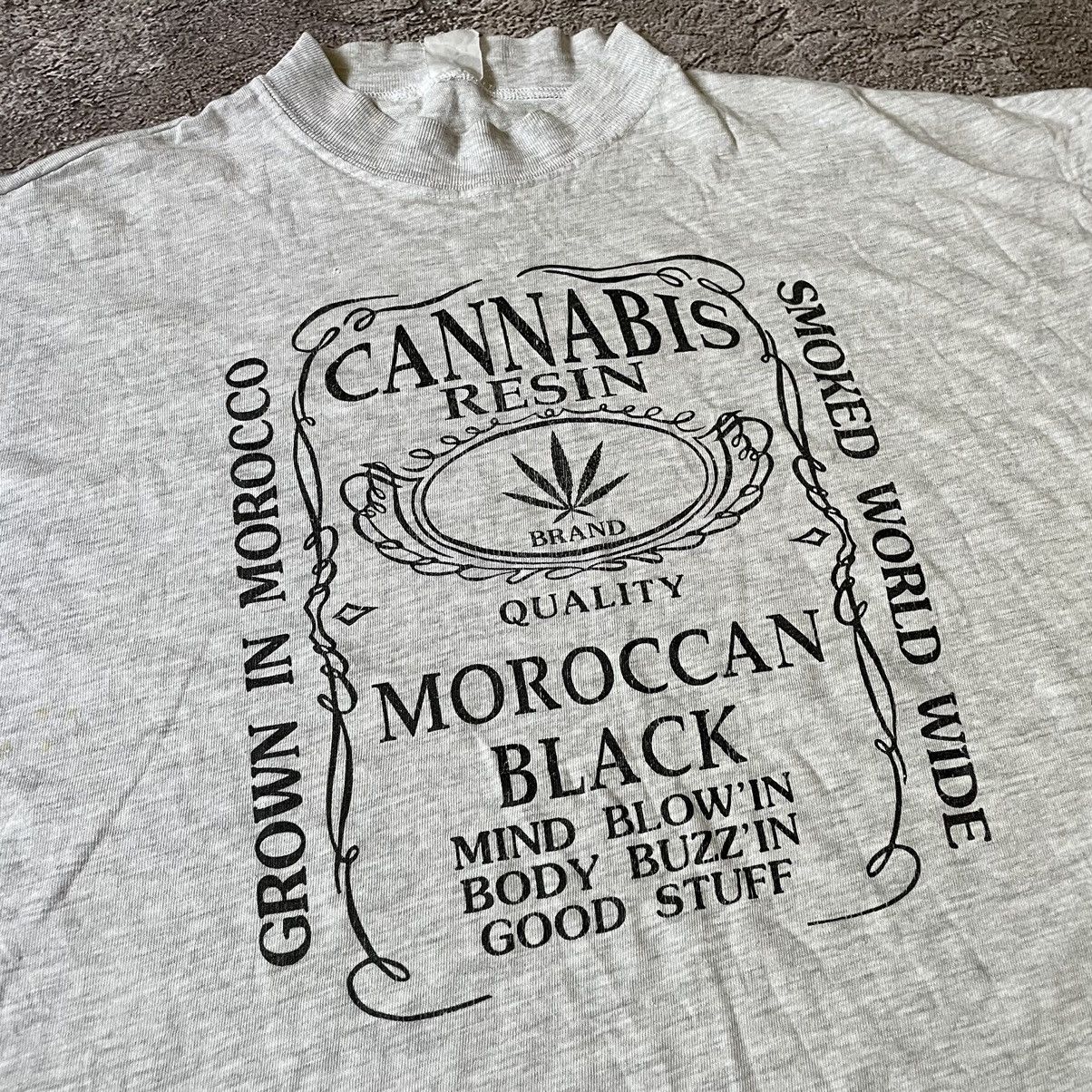 Vintage Vintage Y2K Cannabis Graphic Tee Faded Black Oversized XL Size US XL / EU 56 / 4 - 6 Thumbnail