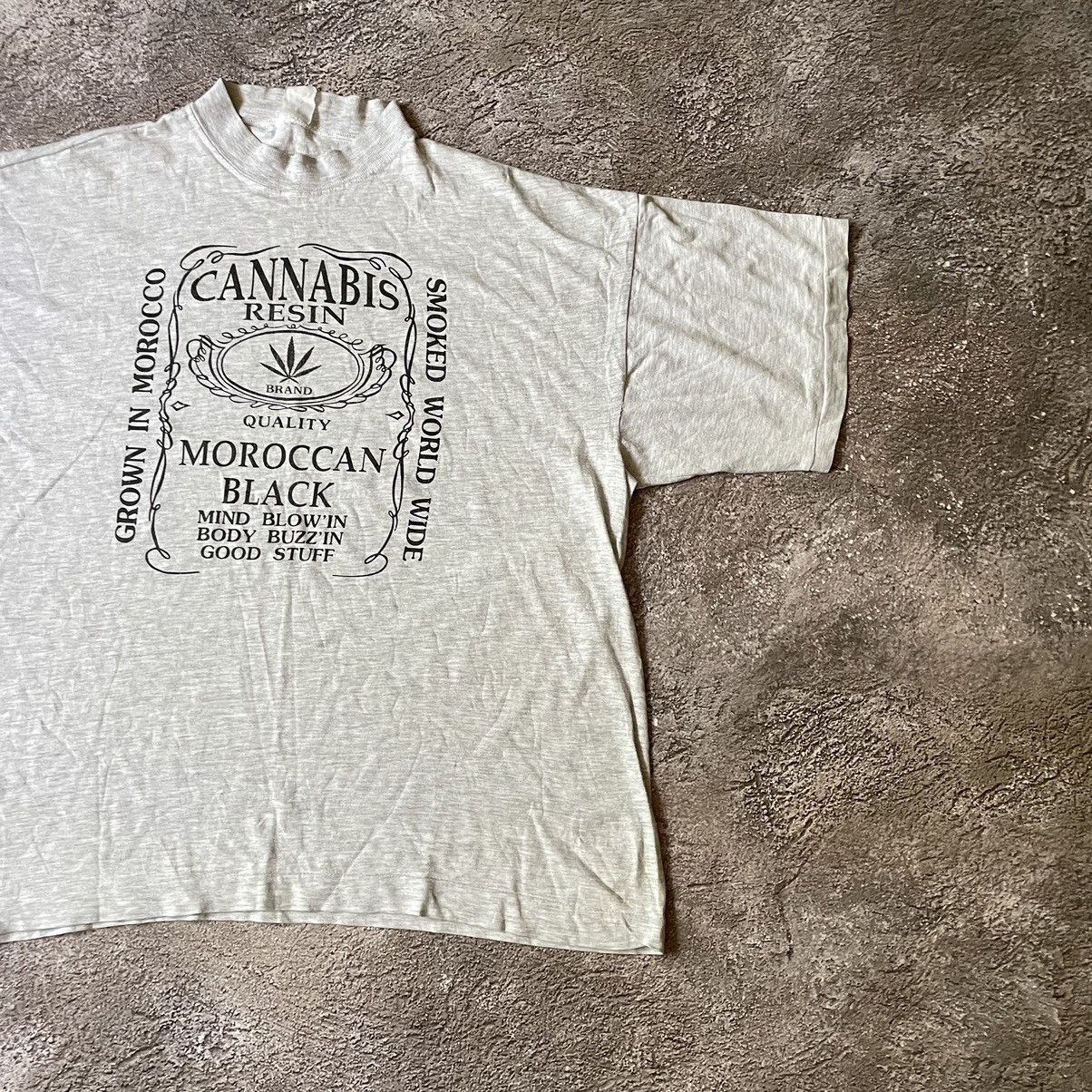 Vintage Vintage Y2K Cannabis Graphic Tee Faded Black Oversized XL Size US XL / EU 56 / 4 - 3 Thumbnail