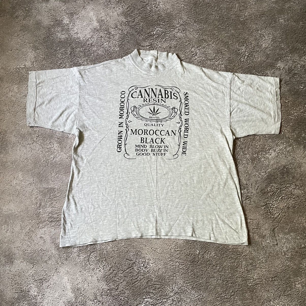 Vintage Vintage Y2K Cannabis Graphic Tee Faded Black Oversized XL Size US XL / EU 56 / 4 - 2 Thumbnail