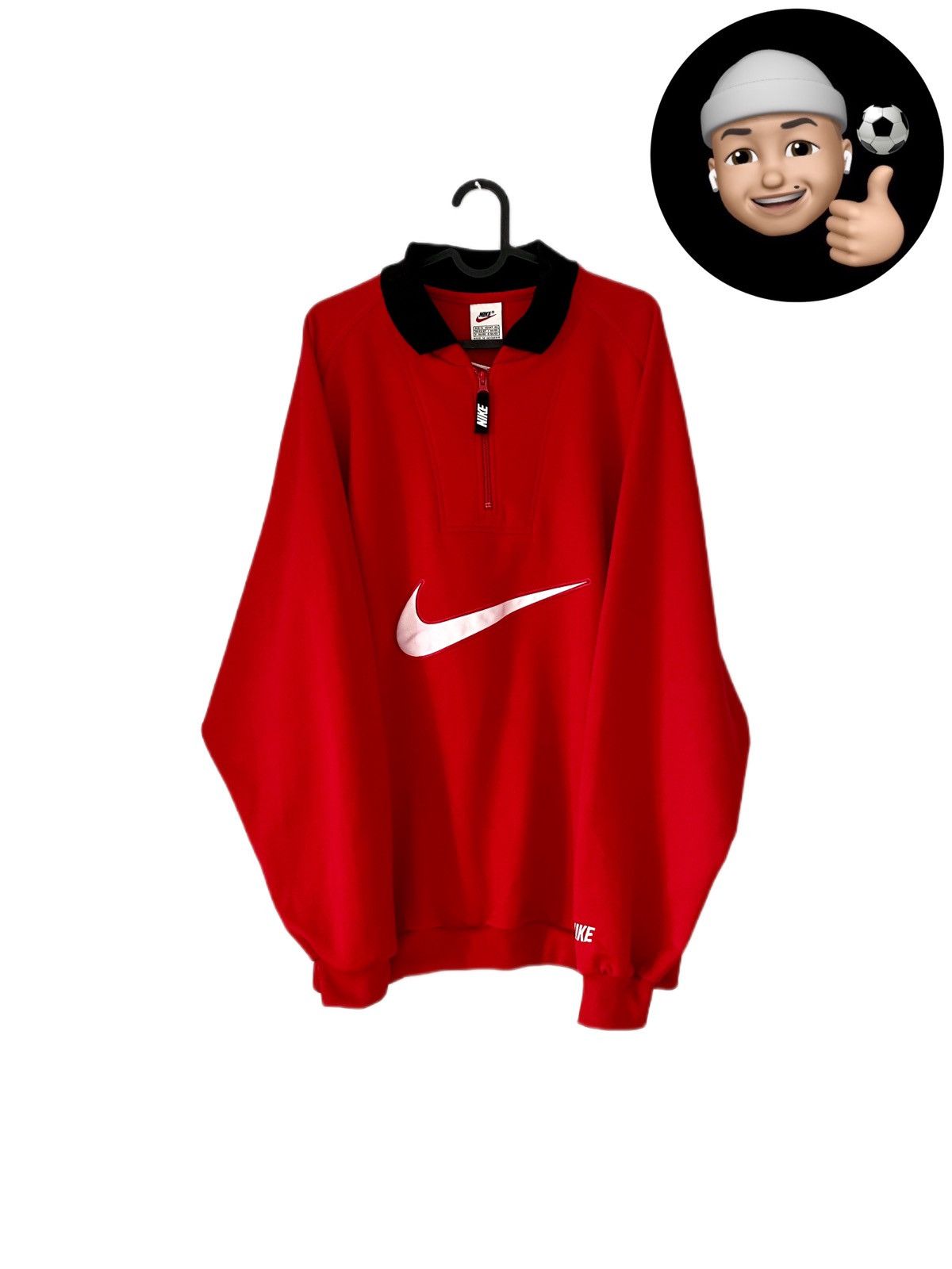 Nike × Vintage Y2K Nike Vintage Center Swoosh Big Logo Zip Sweatshirt Long Size US XL / EU 56 / 4 - 1 Thumbnail