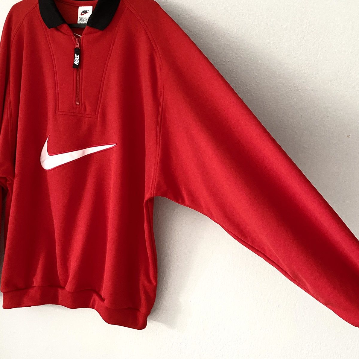 Nike × Vintage Y2K Nike Vintage Center Swoosh Big Logo Zip Sweatshirt Long Size US XL / EU 56 / 4 - 4 Thumbnail