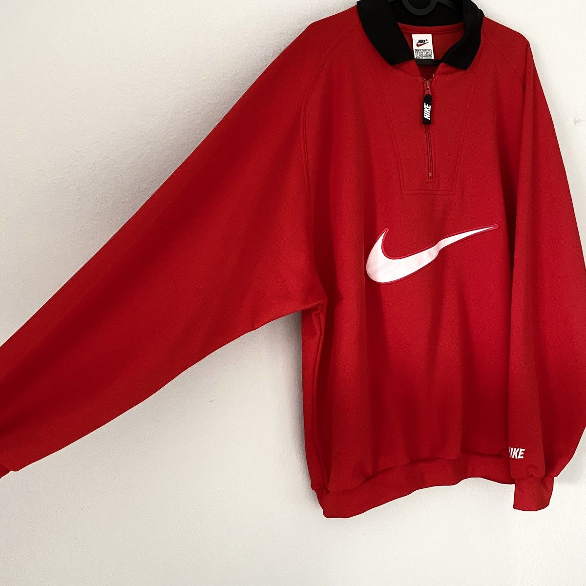 Nike × Vintage Y2K Nike Vintage Center Swoosh Big Logo Zip Sweatshirt Long Size US XL / EU 56 / 4 - 3 Thumbnail