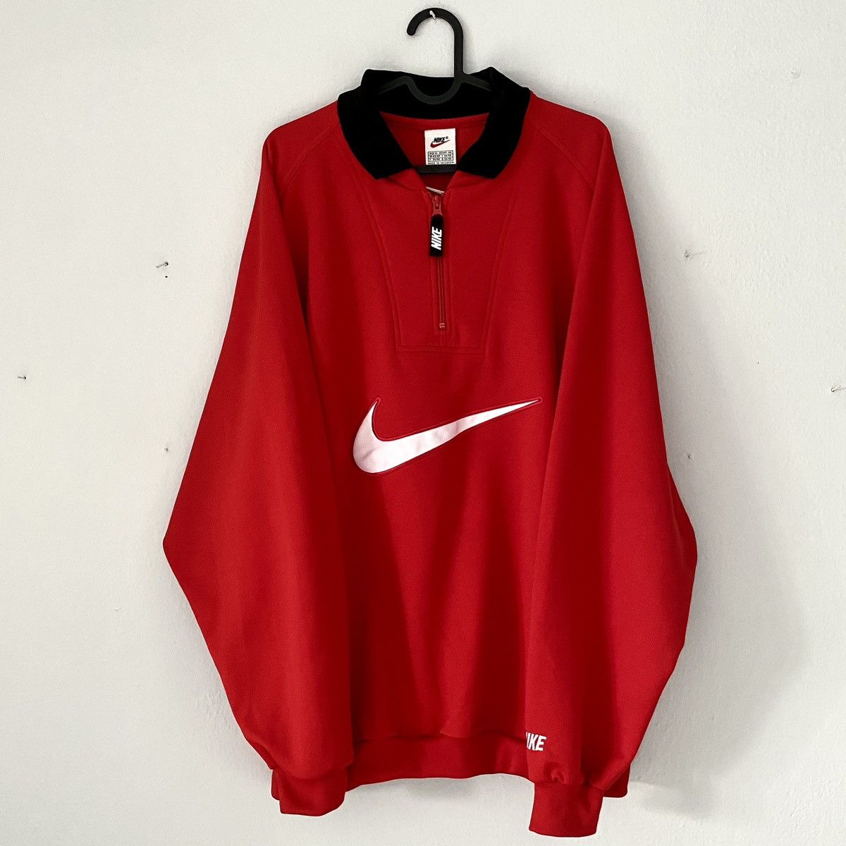 Nike × Vintage Y2K Nike Vintage Center Swoosh Big Logo Zip Sweatshirt Long Size US XL / EU 56 / 4 - 2 Thumbnail