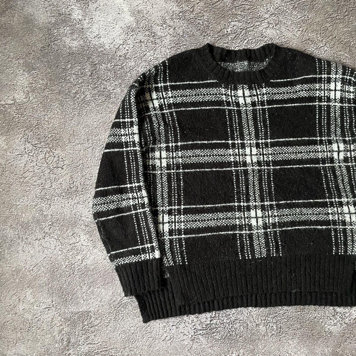 Vintage Vintage 90s Plaid Knit Sweater Y2K Grunge Oversized Faded M Size US M / EU 48-50 / 2 - 2 Thumbnail